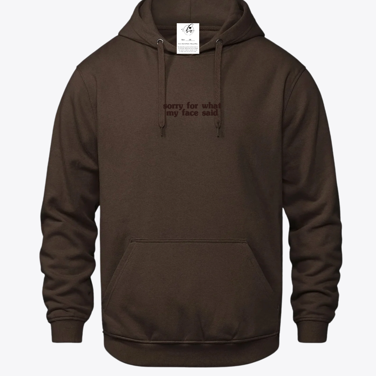 Sorry For What My Face Said Embroidered Ultra Soft Hoodie