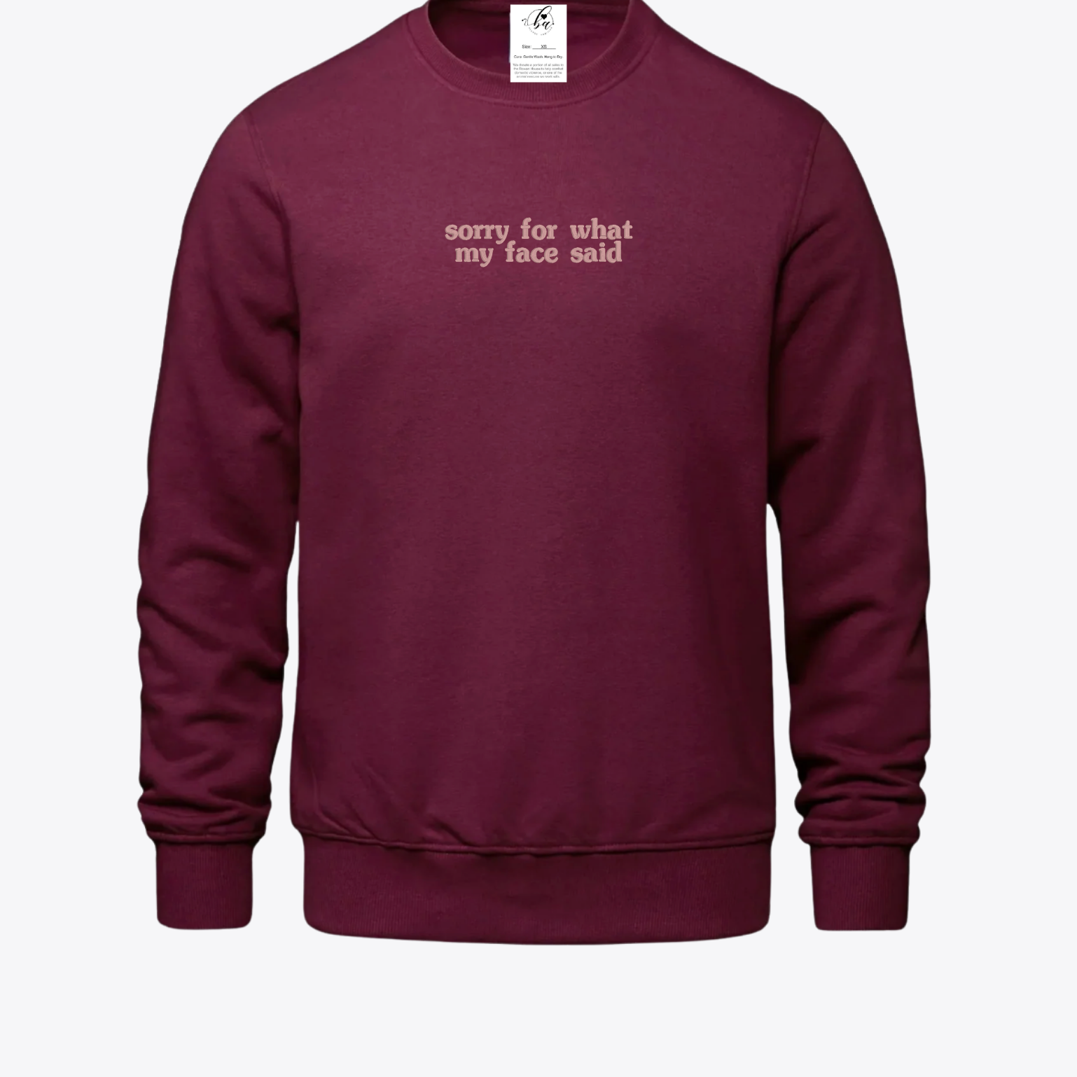 Sorry for what my face said Embroidered Ultra Soft Crew Neck Sweater