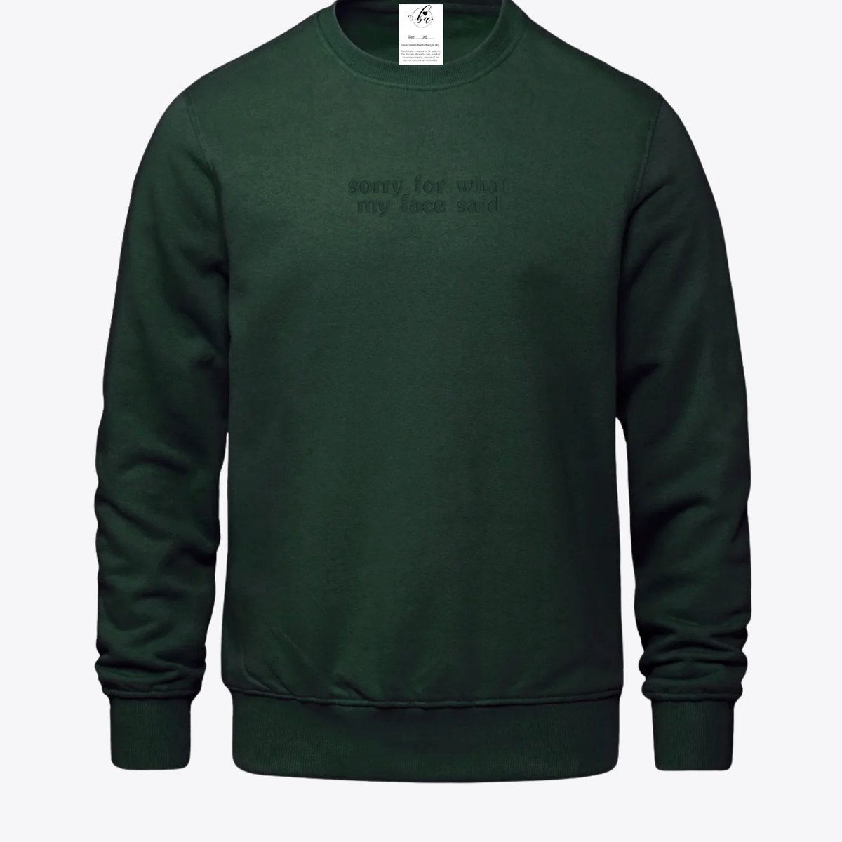 Sorry for what my face said Embroidered Ultra Soft Crew Neck Sweater