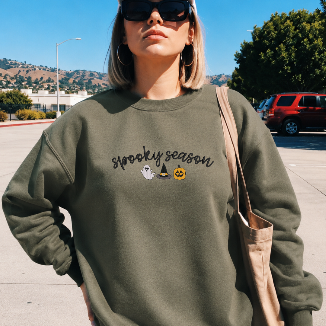 Spooky Season Embroidered Classic Crew