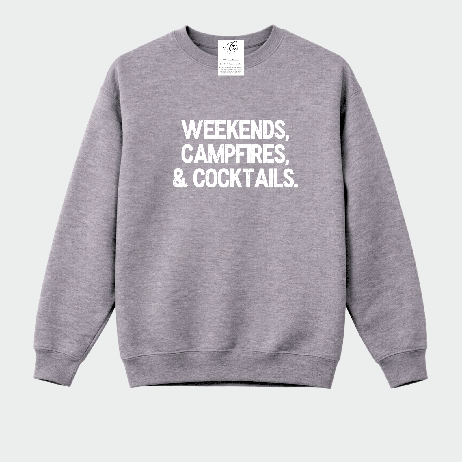 Weekends, Campfires & Cocktails Cozy Crew Neck Sweater