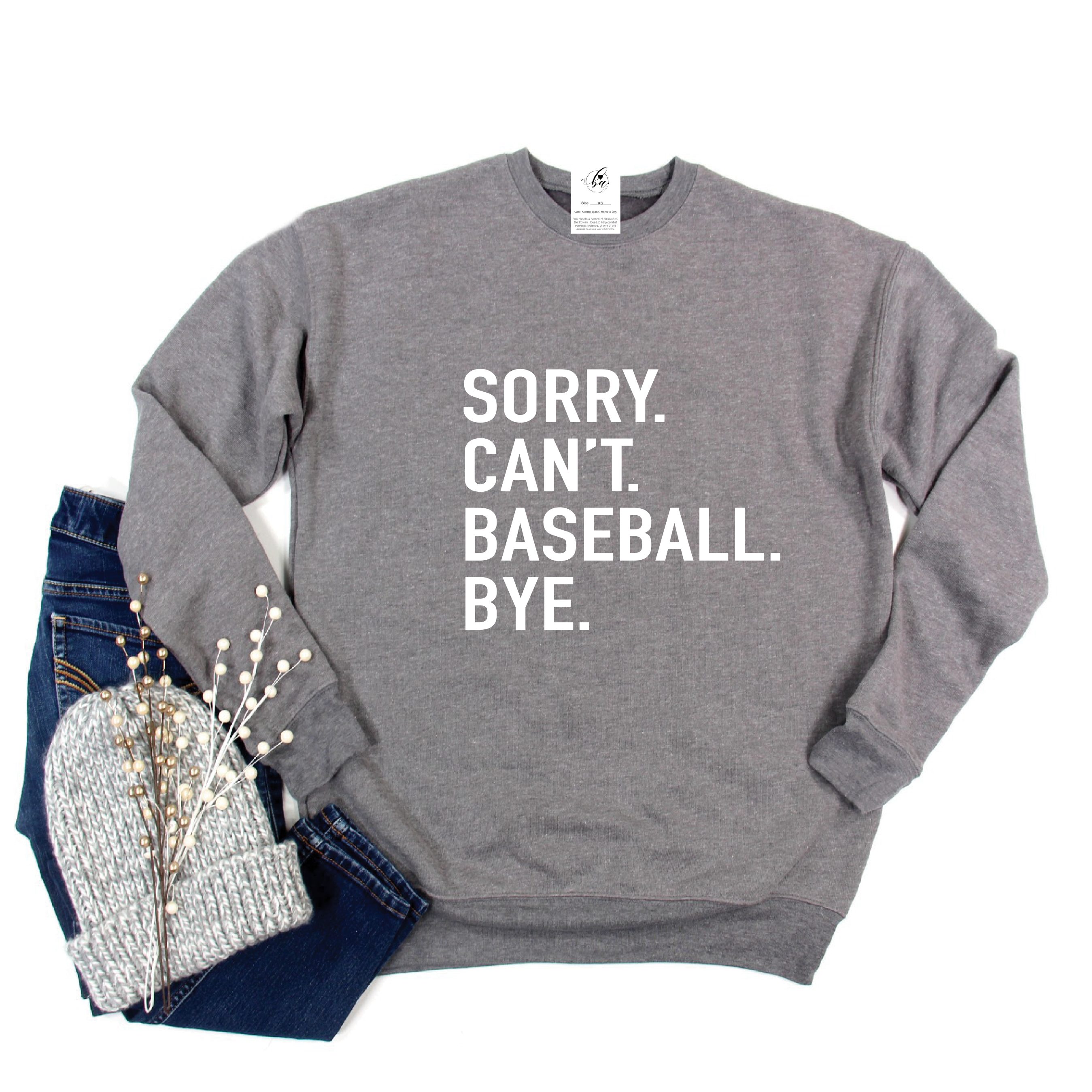 Sorry. Can't. {Custom}. Bye Cozy Crew Neck Sweater
