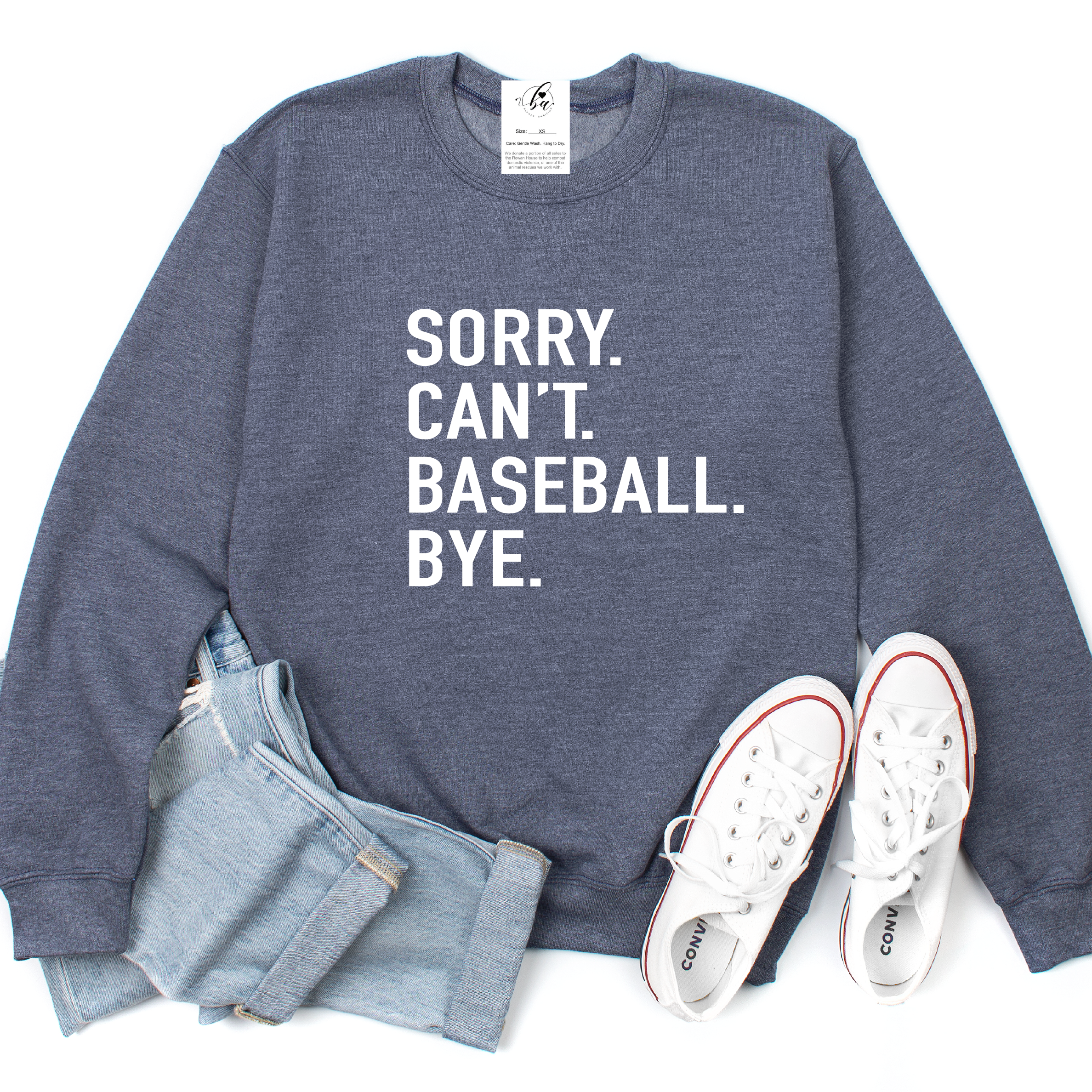 Sorry. Can't. {Custom}. Bye Cozy Crew Neck Sweater