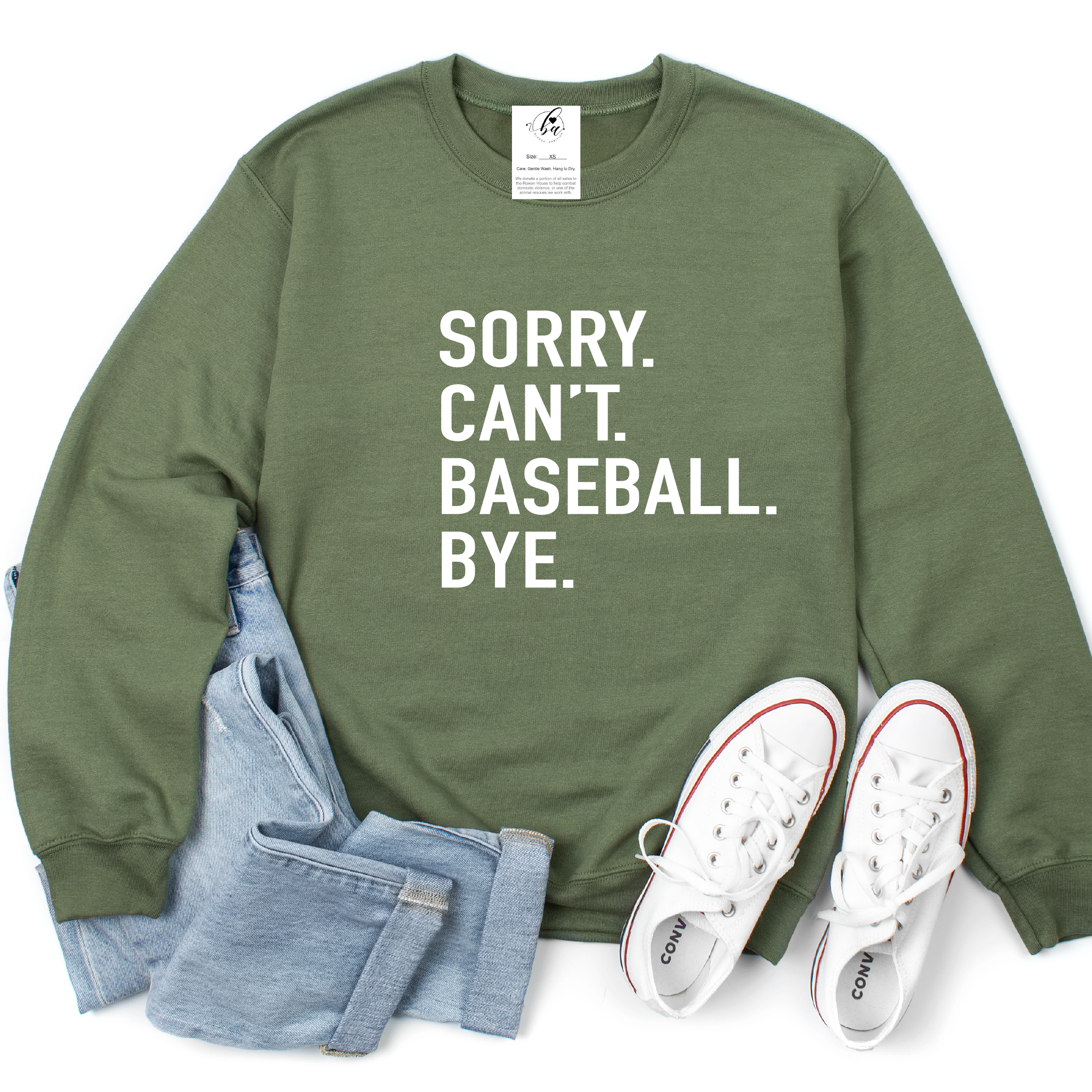 Sorry. Can't. {Custom}. Bye Cozy Crew Neck Sweater
