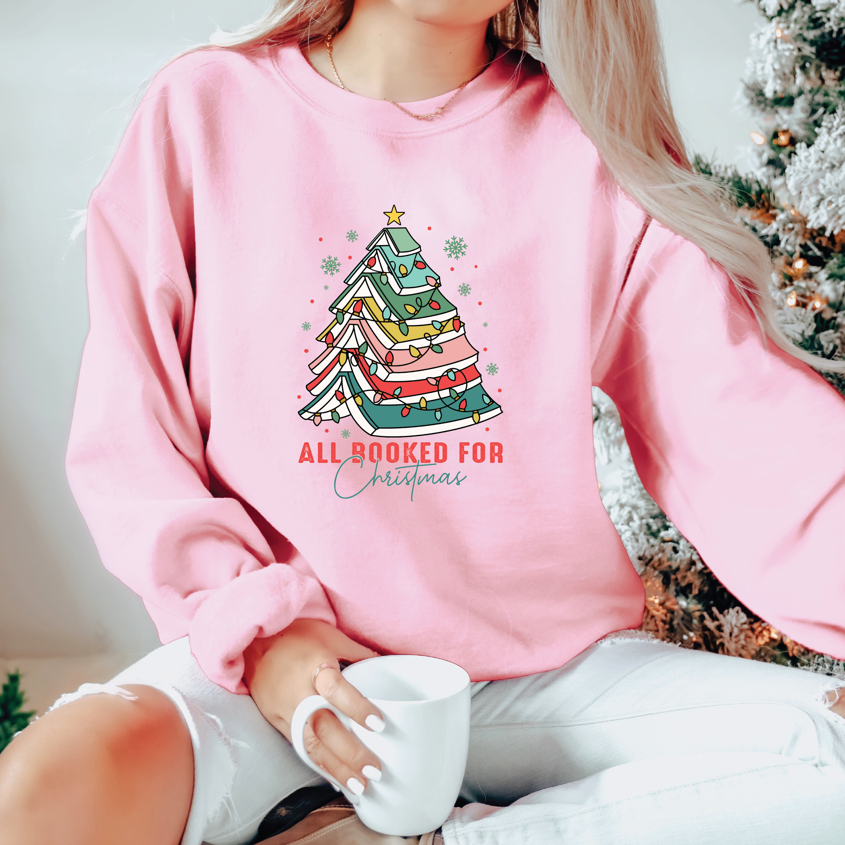 All Booked For Christmas Classic Crew Neck Sweater