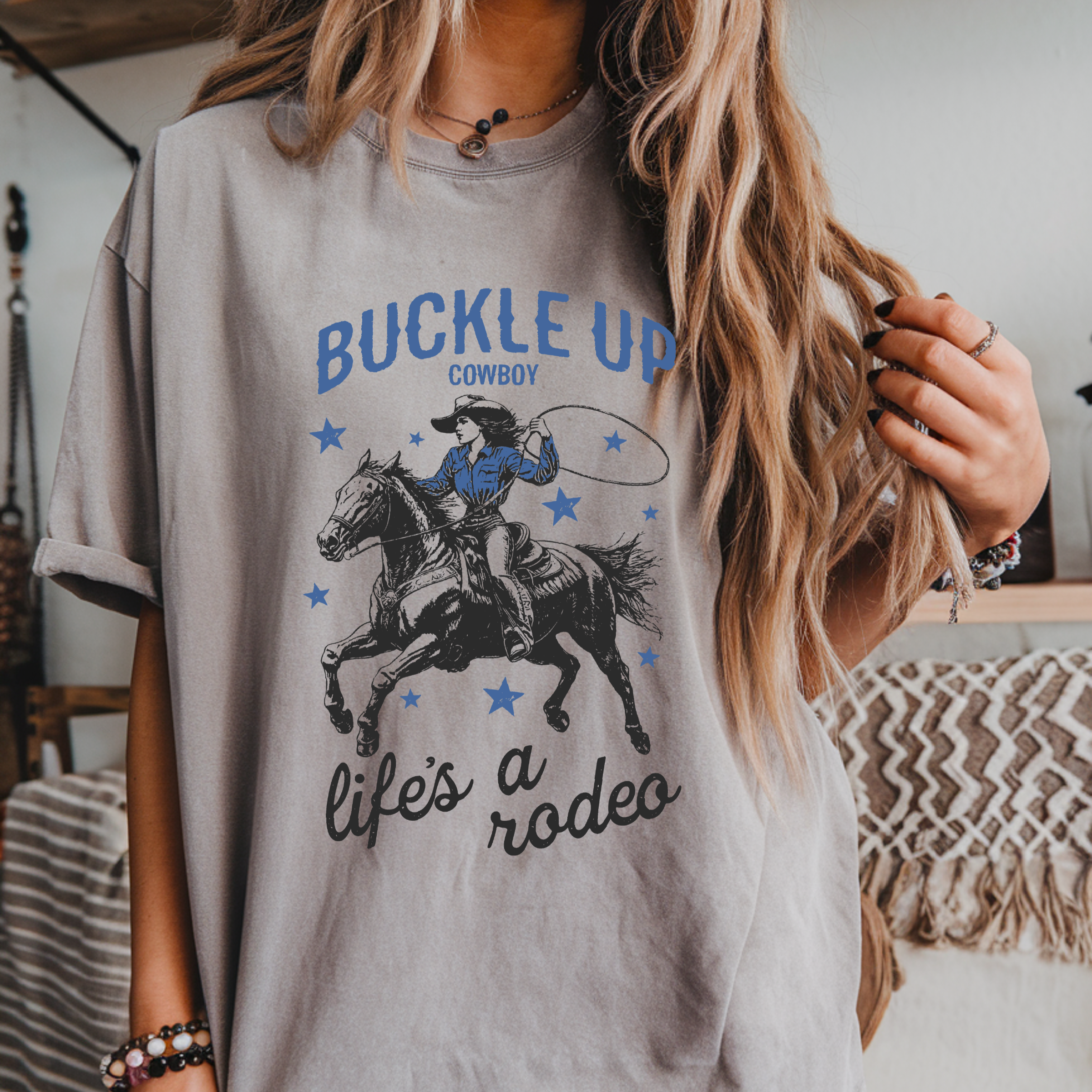 Buckle Up Cowboy Heavy Weight Tee | Western T-Shirt