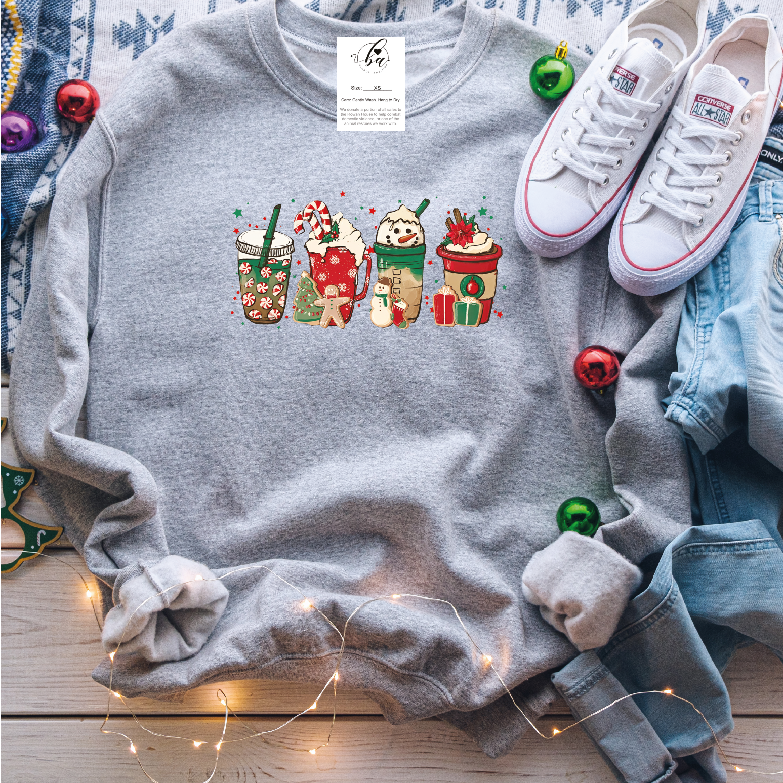 Christmas Drinks Classic Crew Neck Sweater