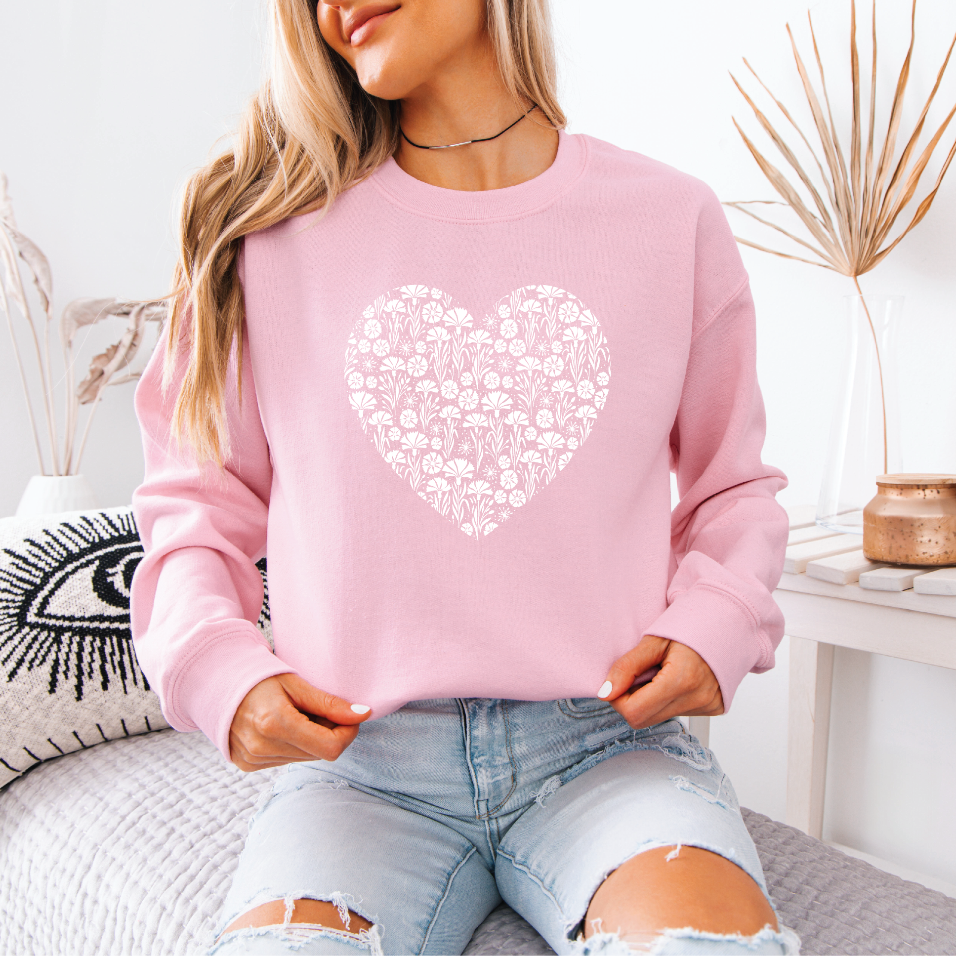 Cornflower Heart Classic Crew Neck Sweater