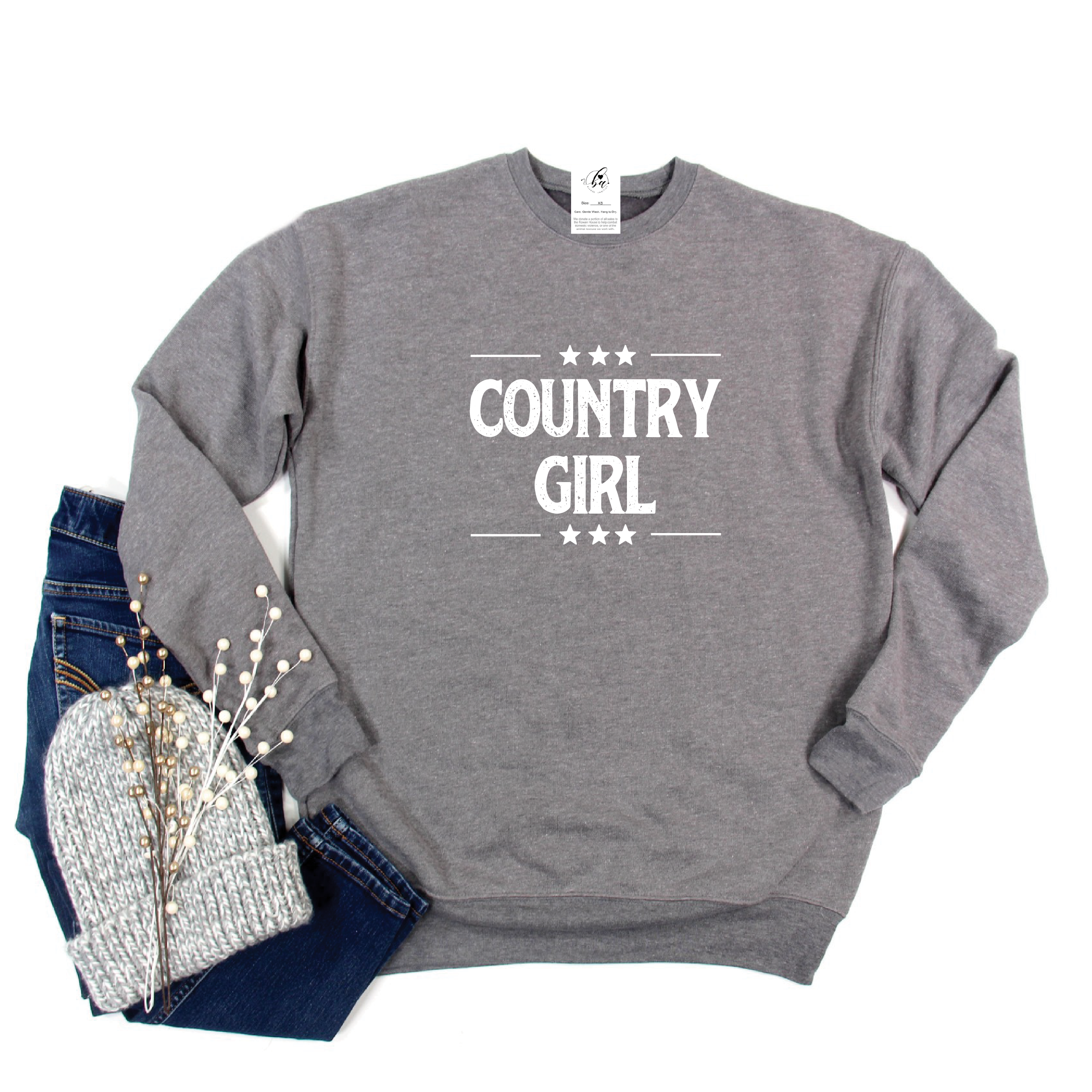 Country Girl Cozy Crew Neck Sweater