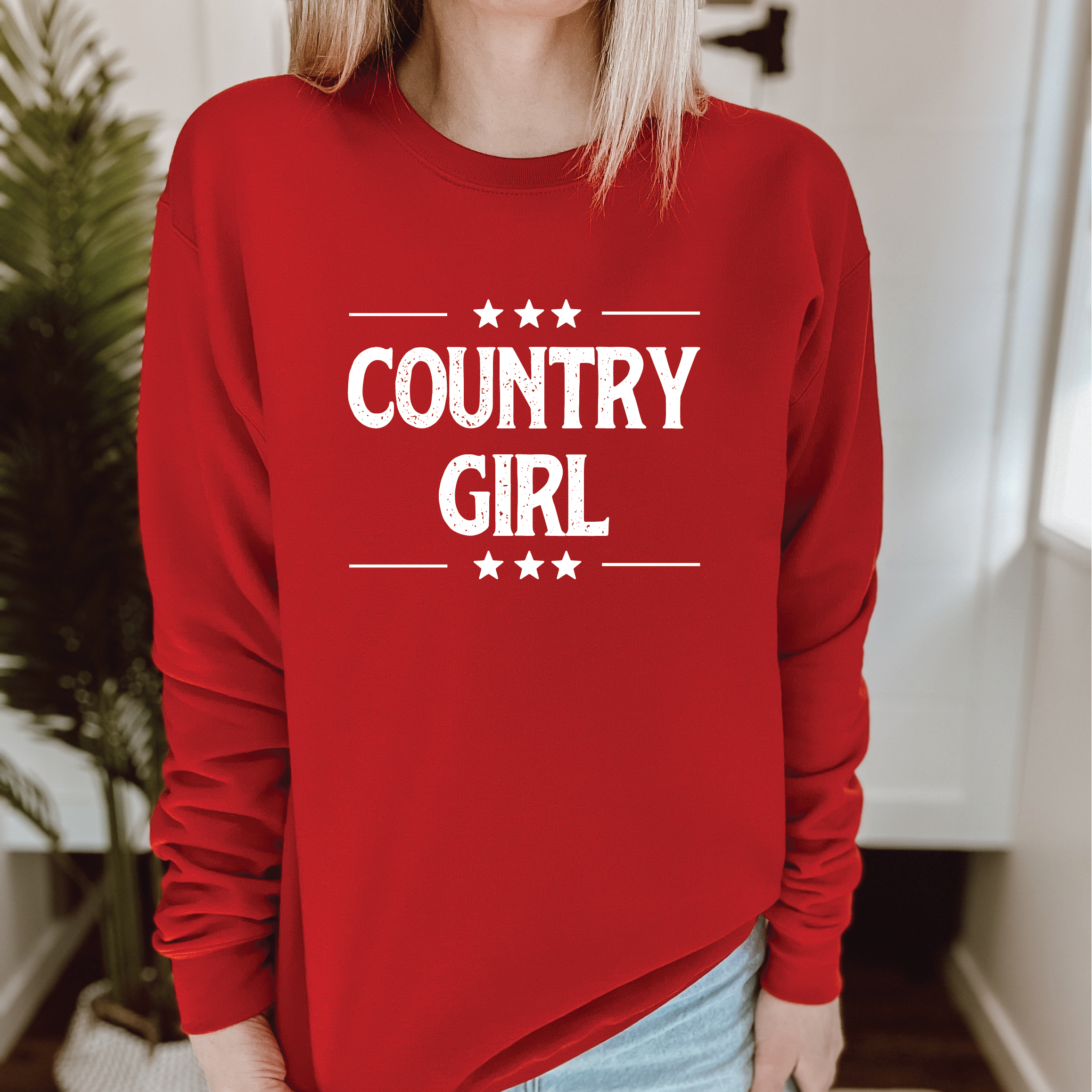 Country Girl Cozy Crew Neck Sweater