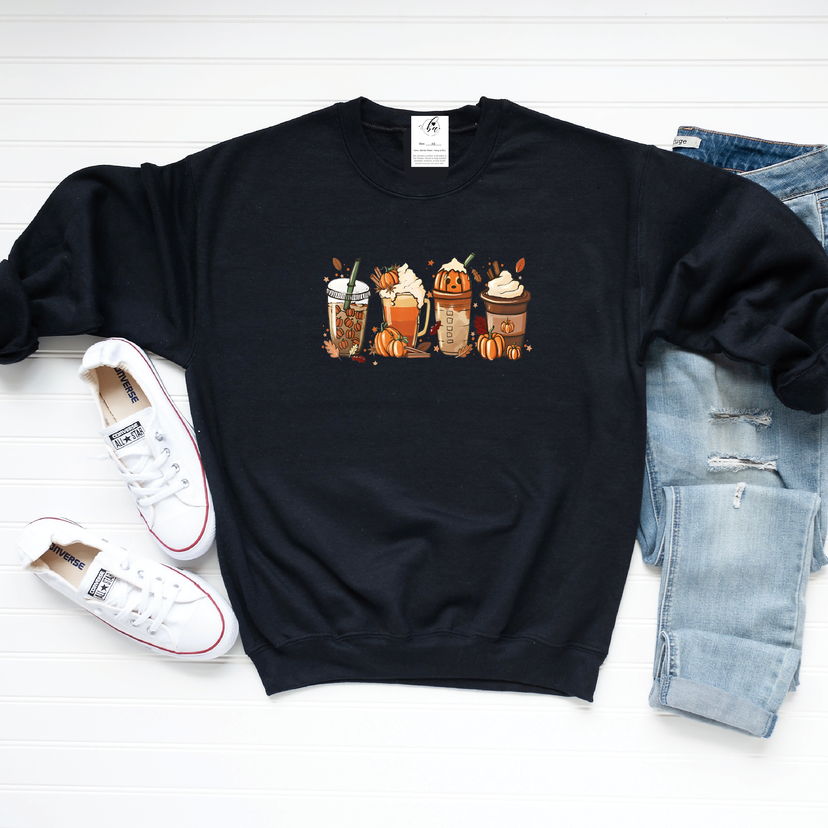 Pumpkin Spice Drinks Obsession Cozy Crew Neck Sweater