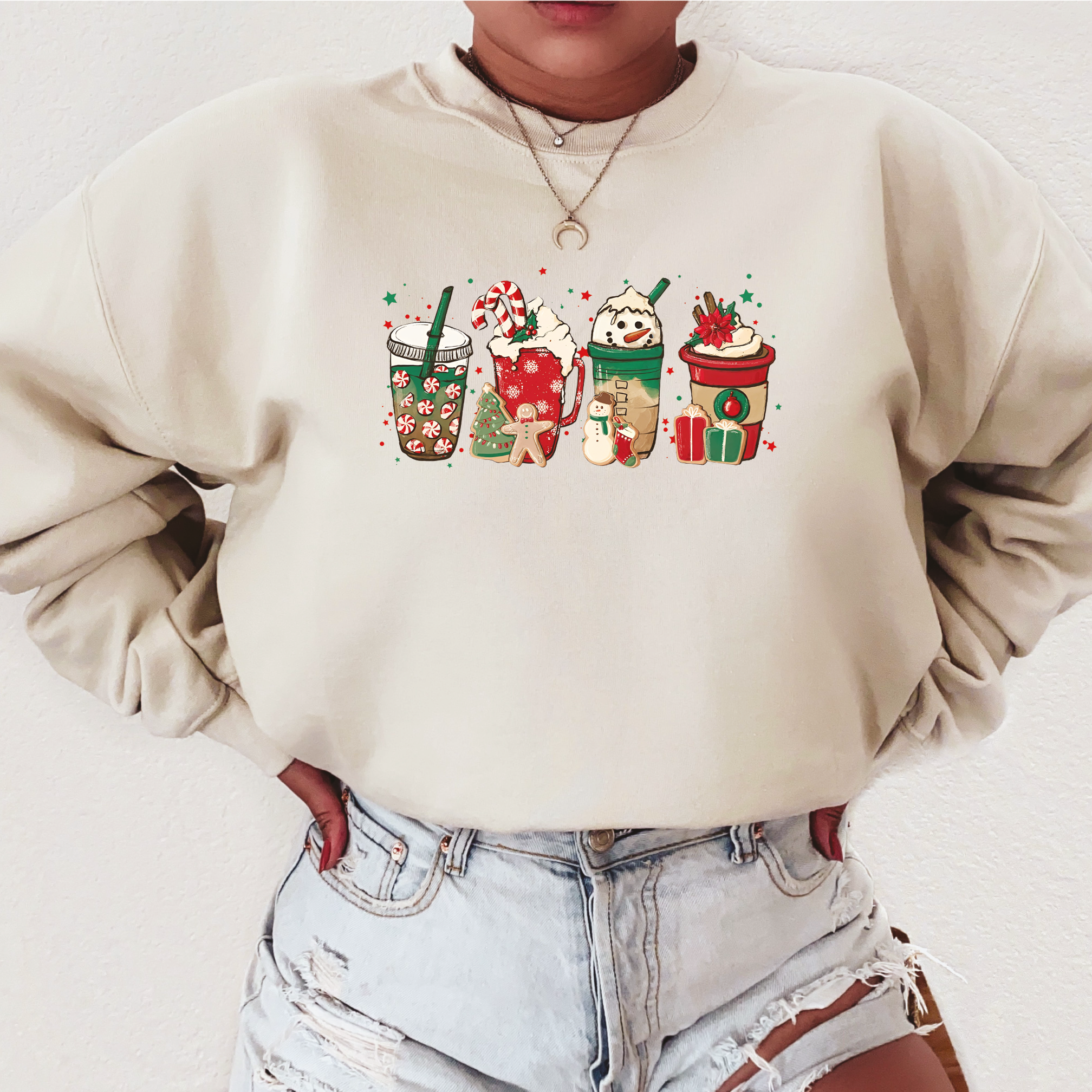 Christmas Drinks Classic Crew Neck Sweater