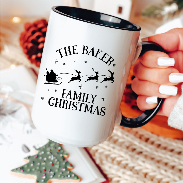 Custom Family Christmas {REINDEER} 15oz Christmas Mug
