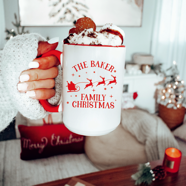 Custom Family Christmas {REINDEER} 15oz Christmas Mug