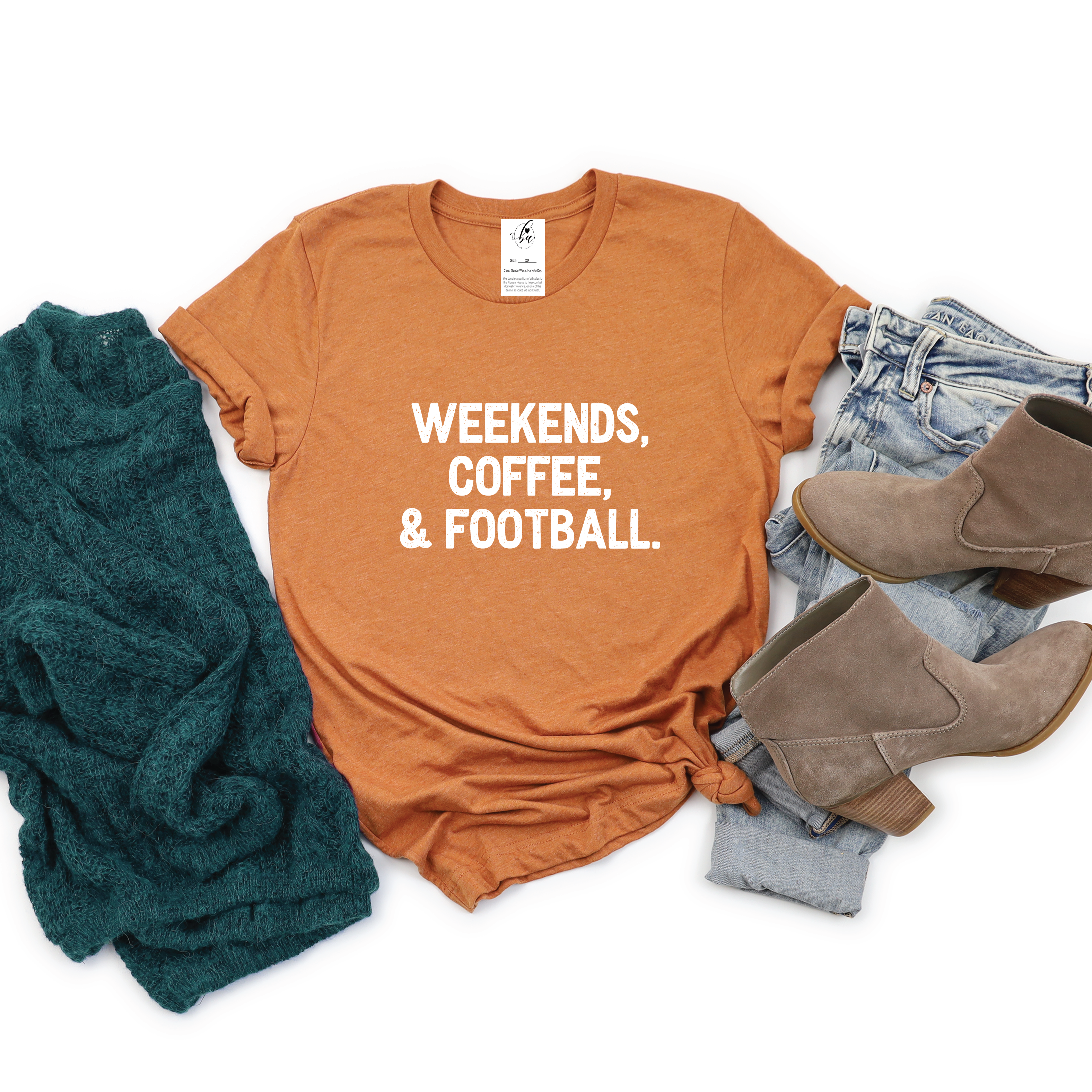 Weekends, Coffee, Football Tee