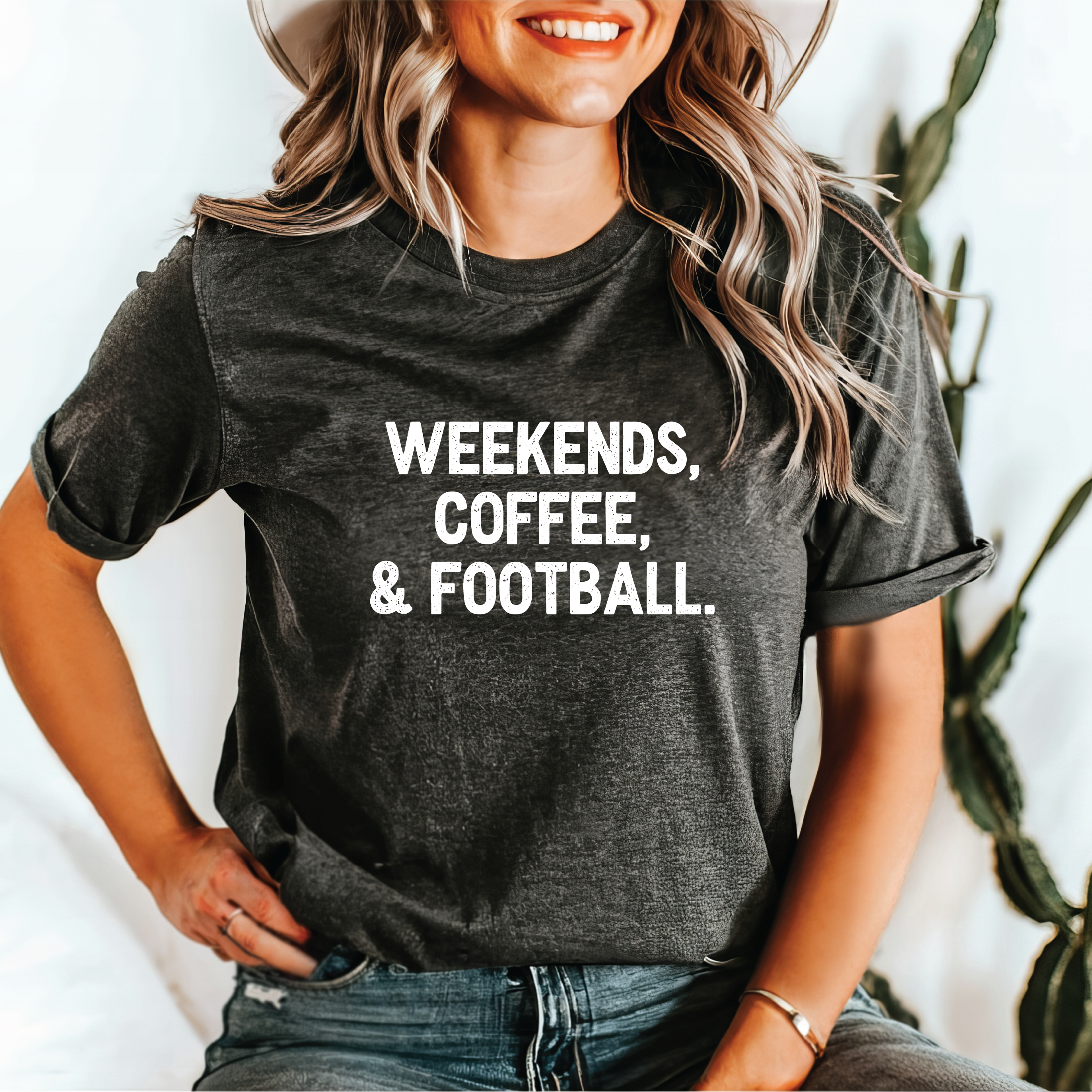 Weekends, Coffee, Football Tee