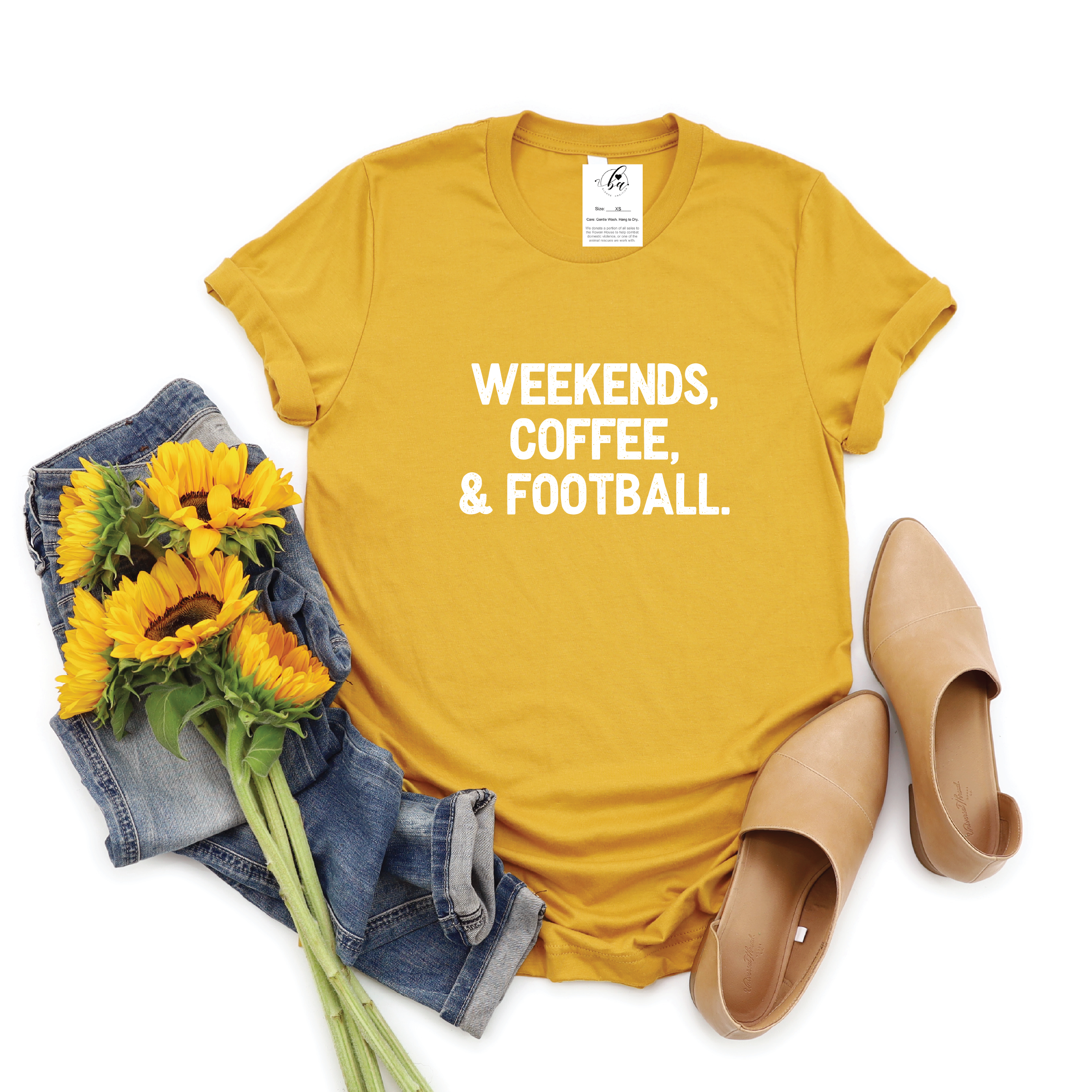 Weekends, Coffee, Football Tee