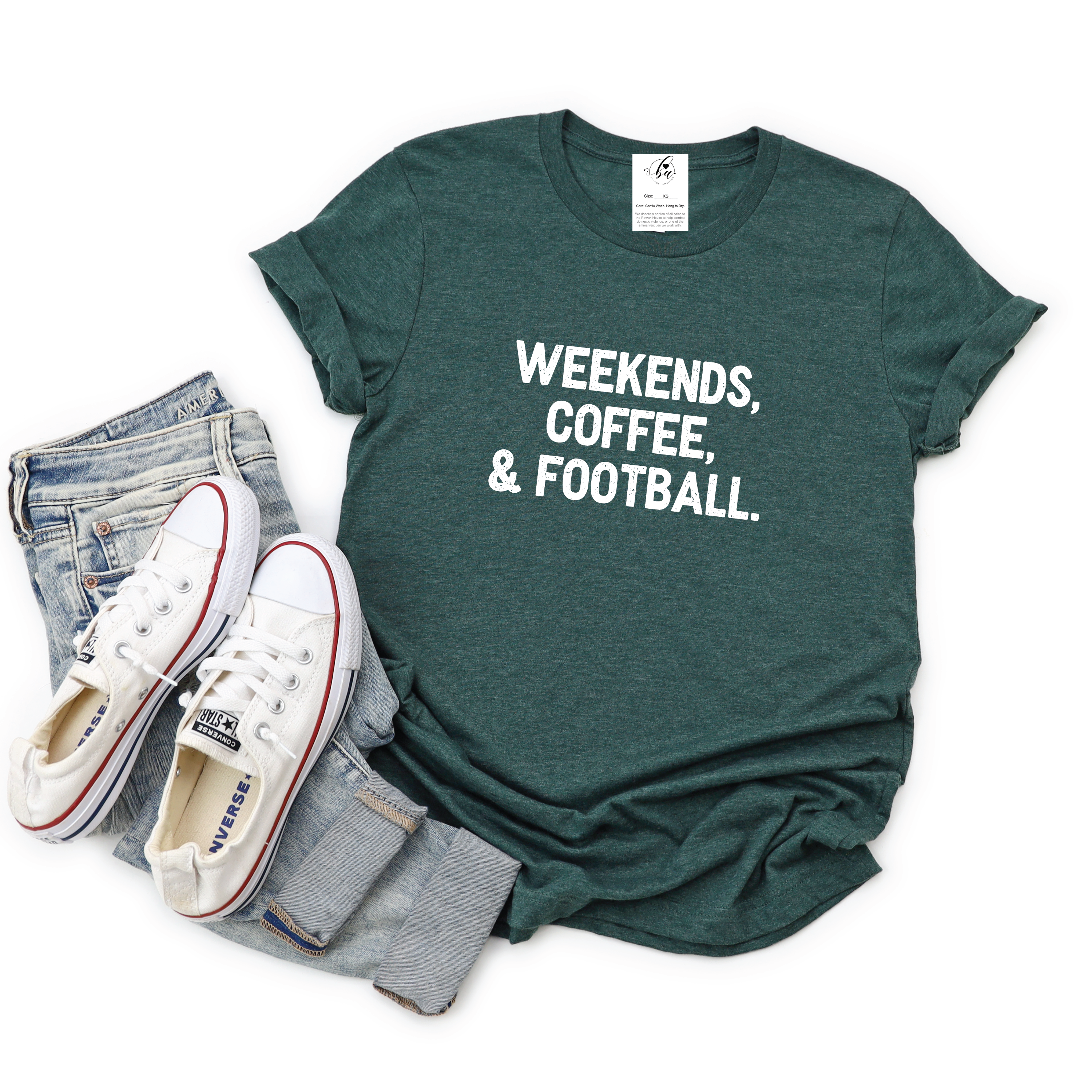 Weekends, Coffee, Football Tee
