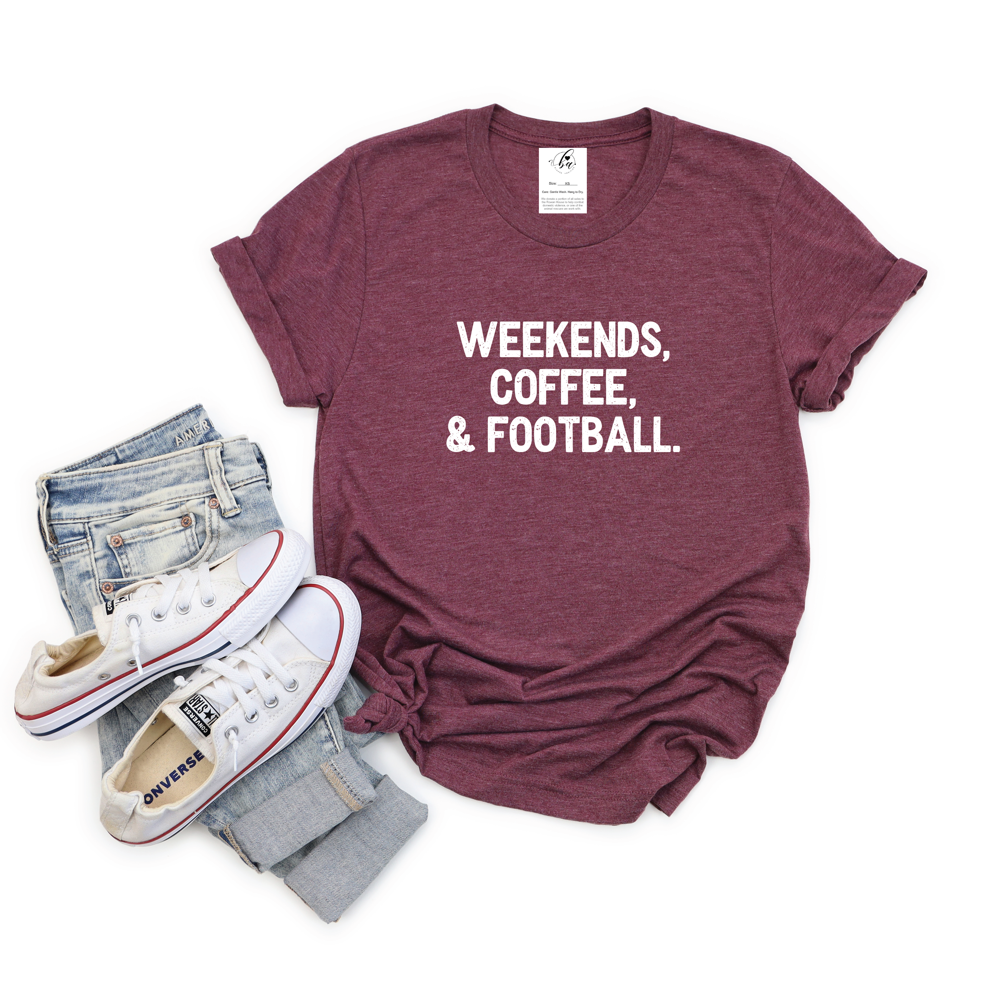 Weekends, Coffee, Football Tee