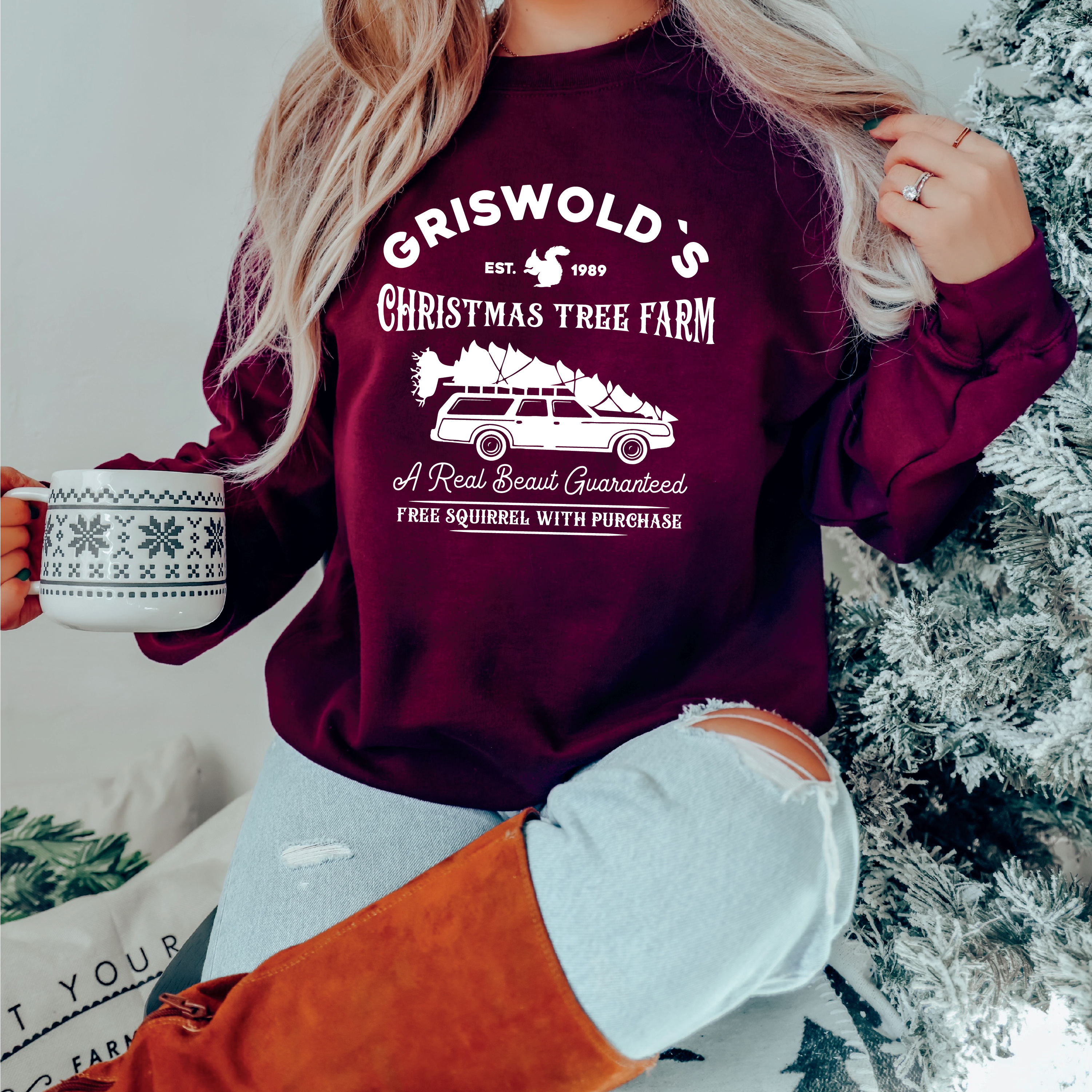 Griswold Christmas Tree Farm Classic Crew Neck Sweater