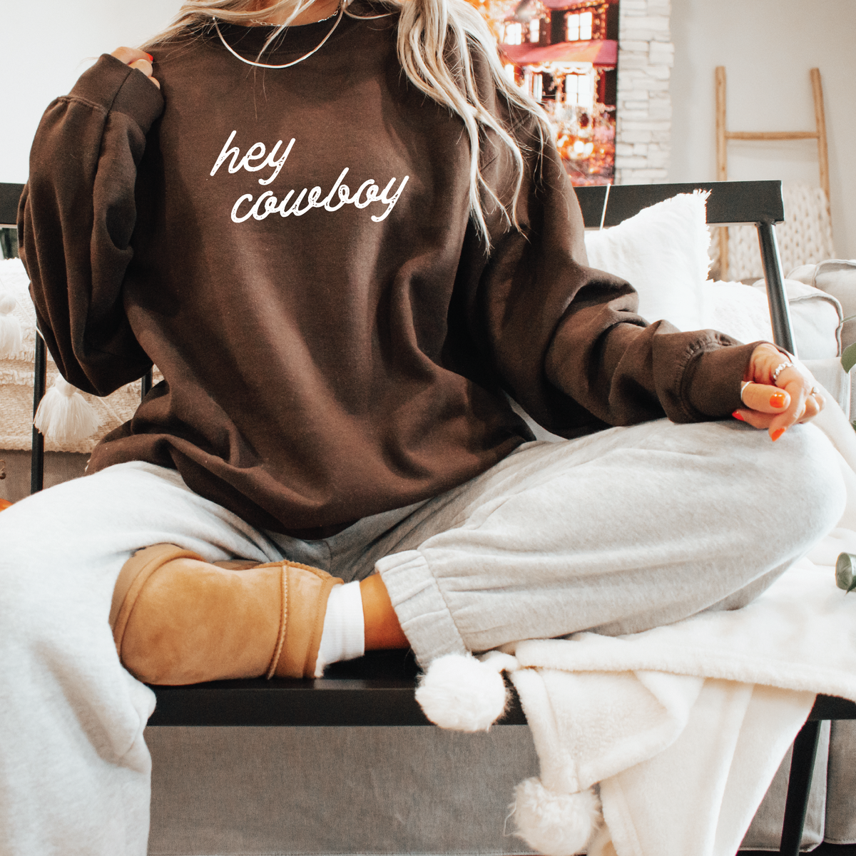 Hey Cowboy Classic Crew Neck Sweater