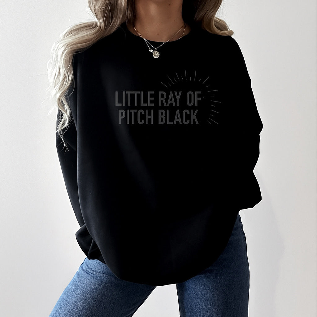 little ray of pitch black sweater