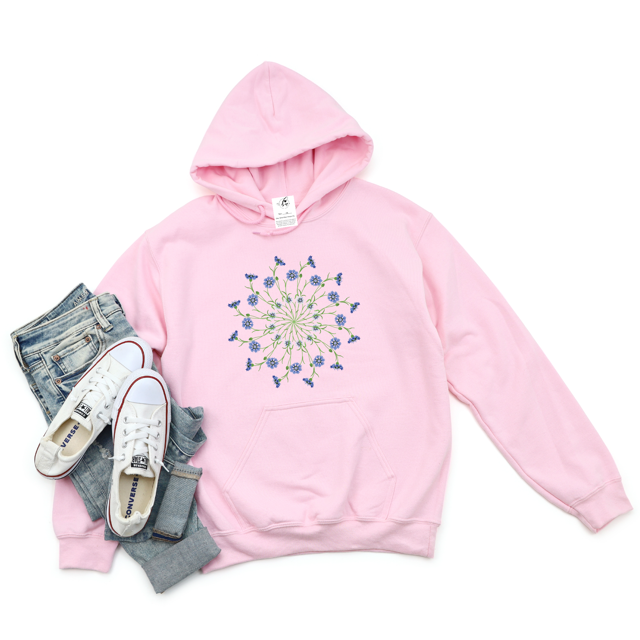 Cornflower Mandala Cozy HOODIE