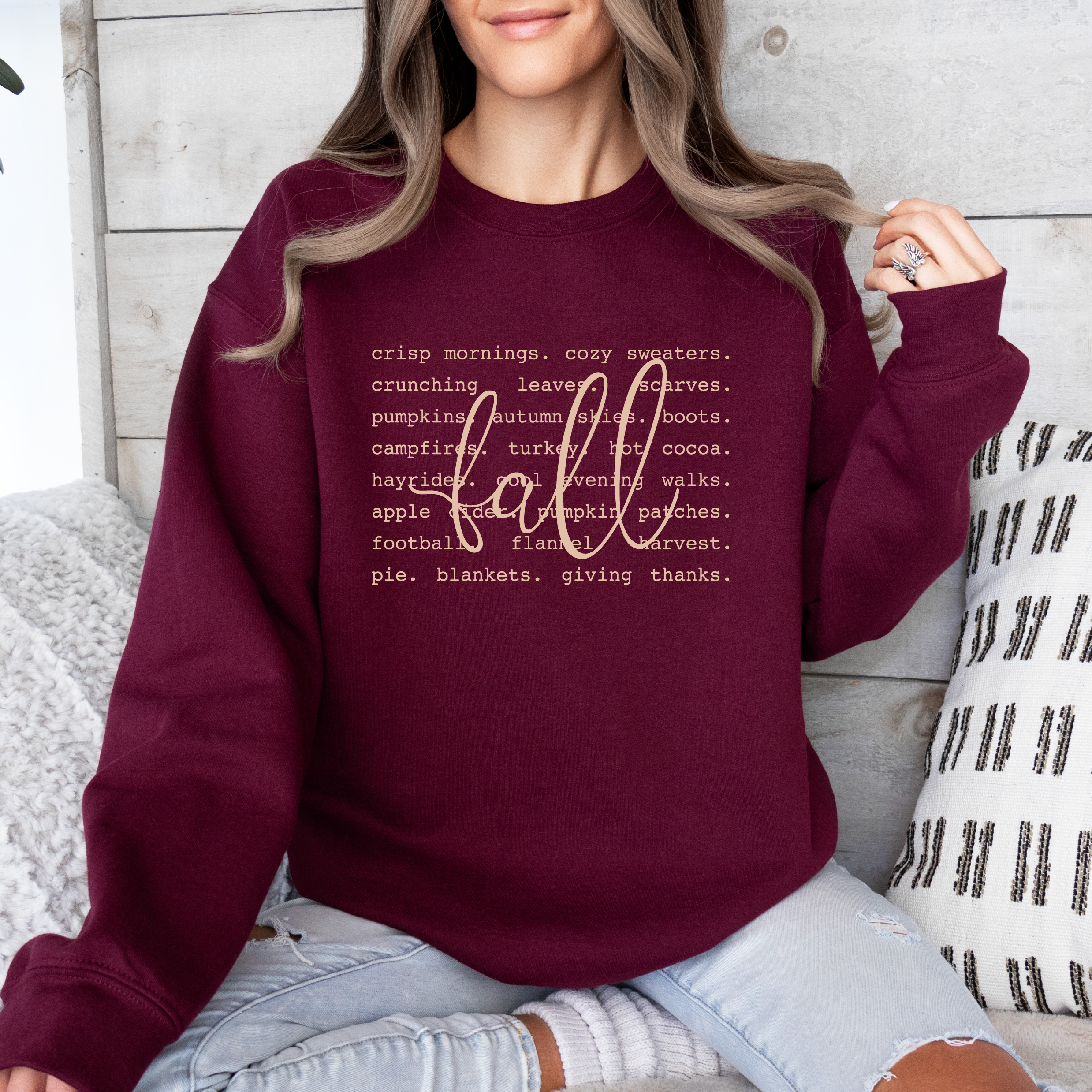 Fall Words Classic Crew Neck Sweater