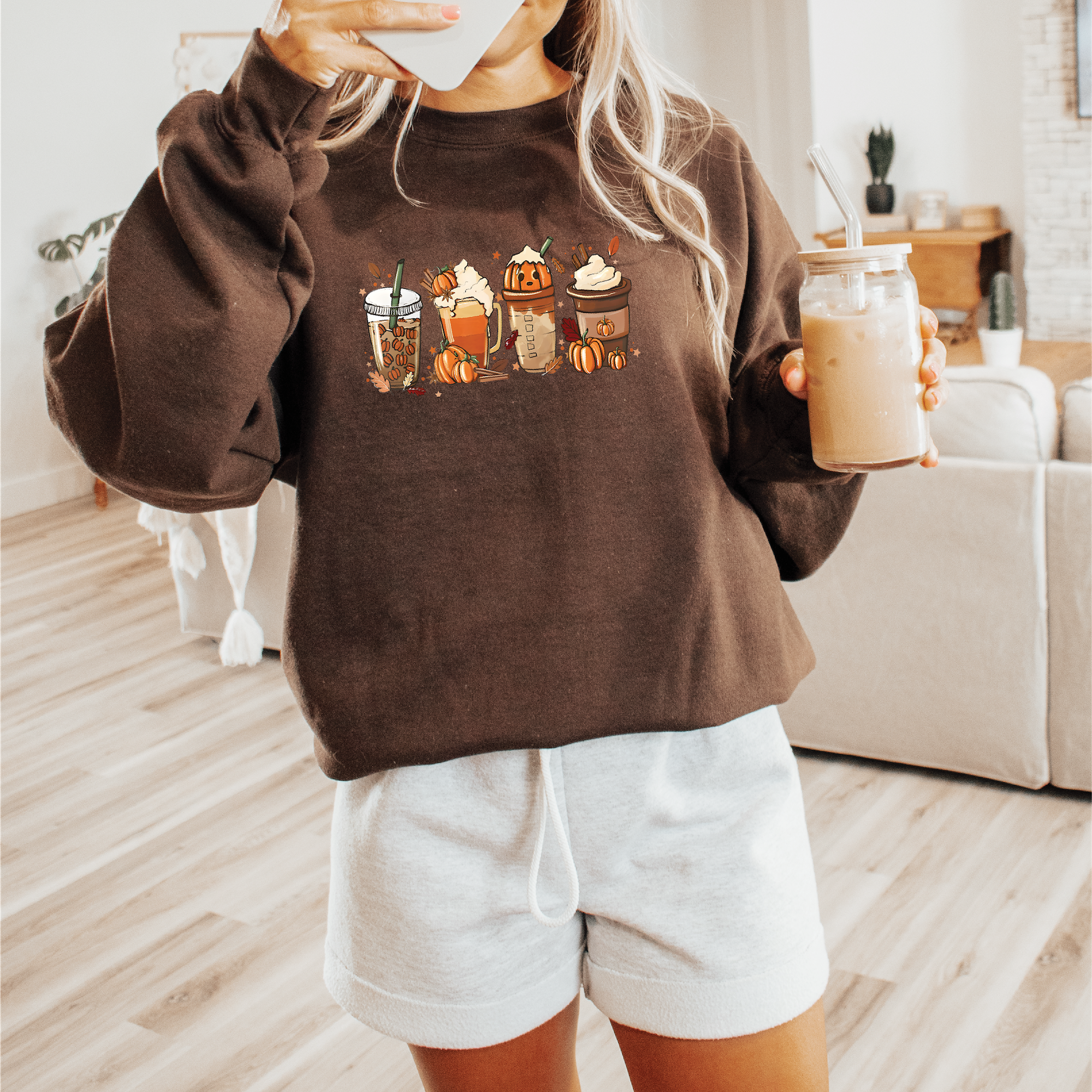 Pumpkin Spice Drinks Obsession Classic Crew Sweater