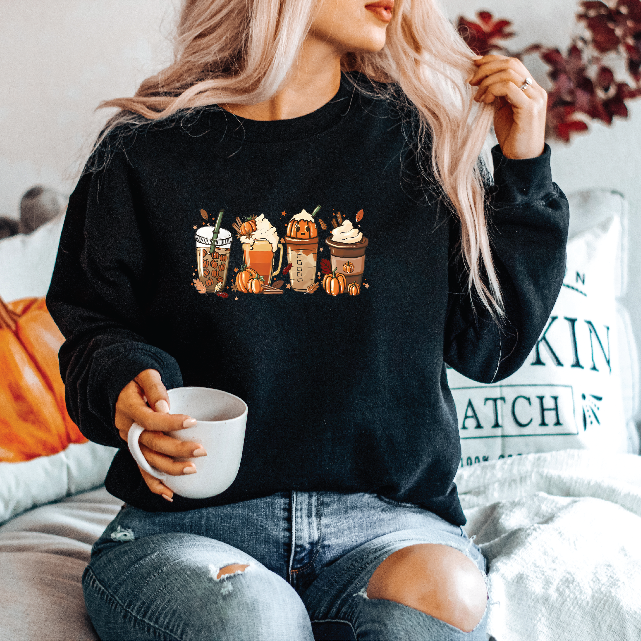 Pumpkin Spice Drinks Obsession Classic Crew Sweater