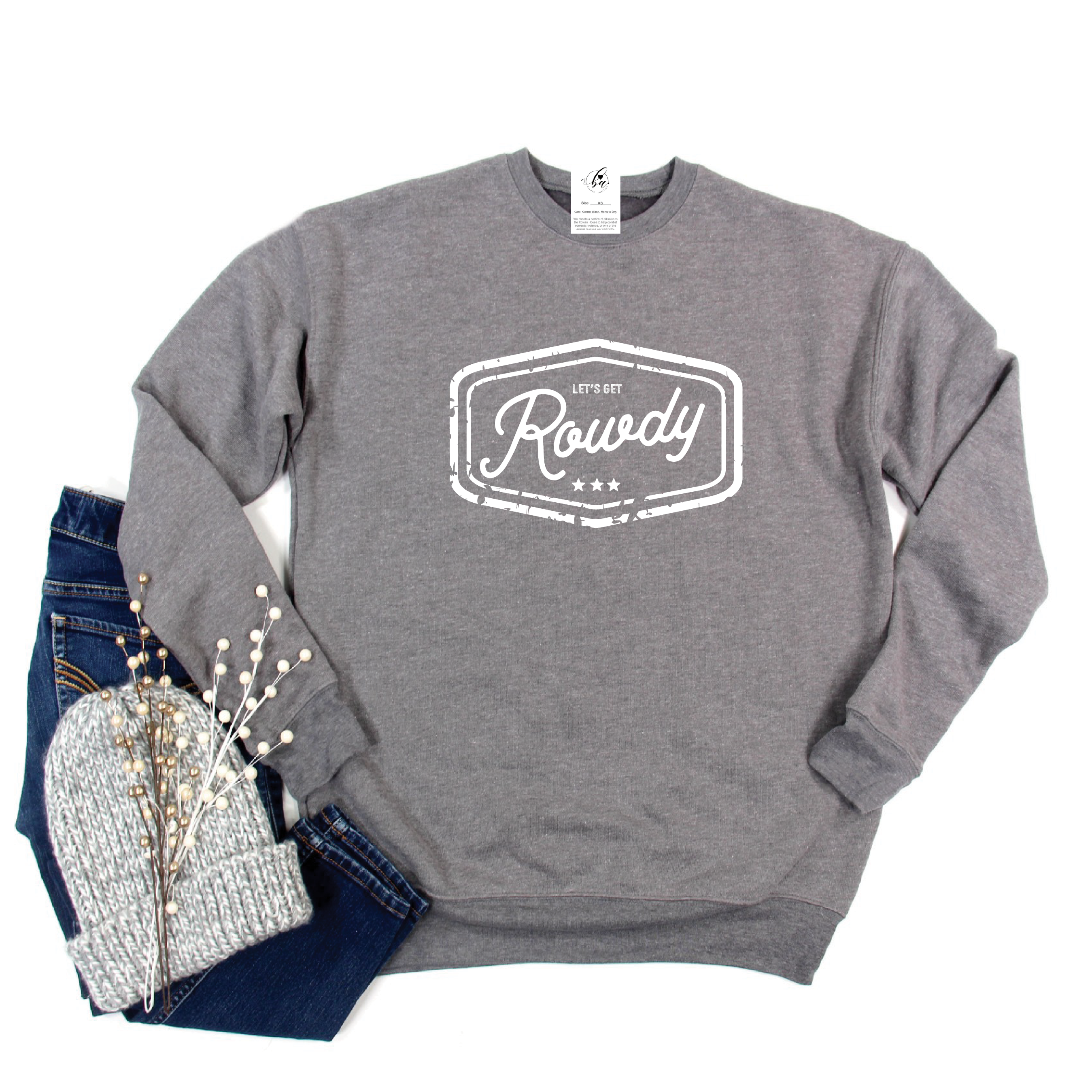 Let's Get Rowdy Cozy Crew Neck Sweater