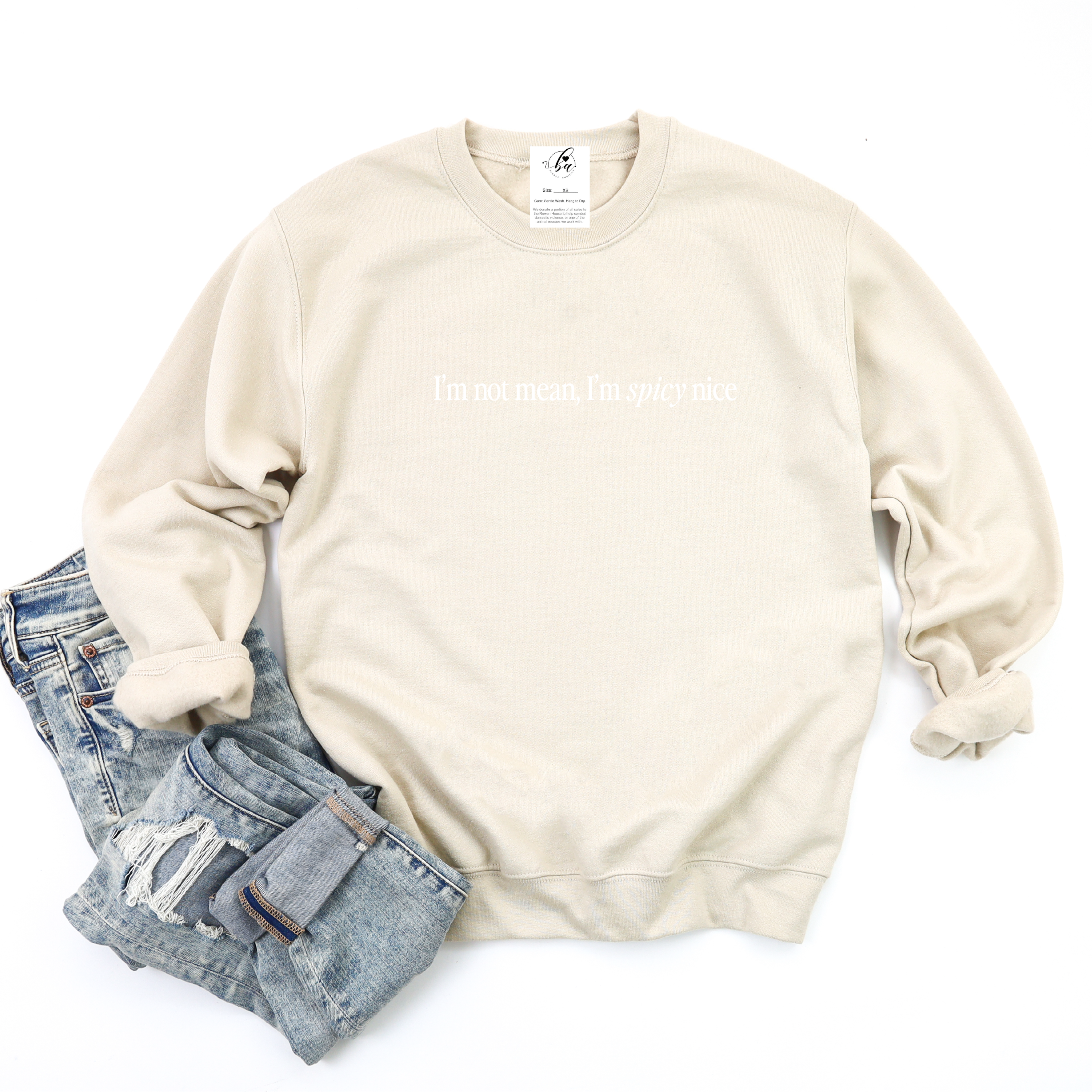 I'm not mean, I'm Spicy Nice Cozy Crew Neck Sweater