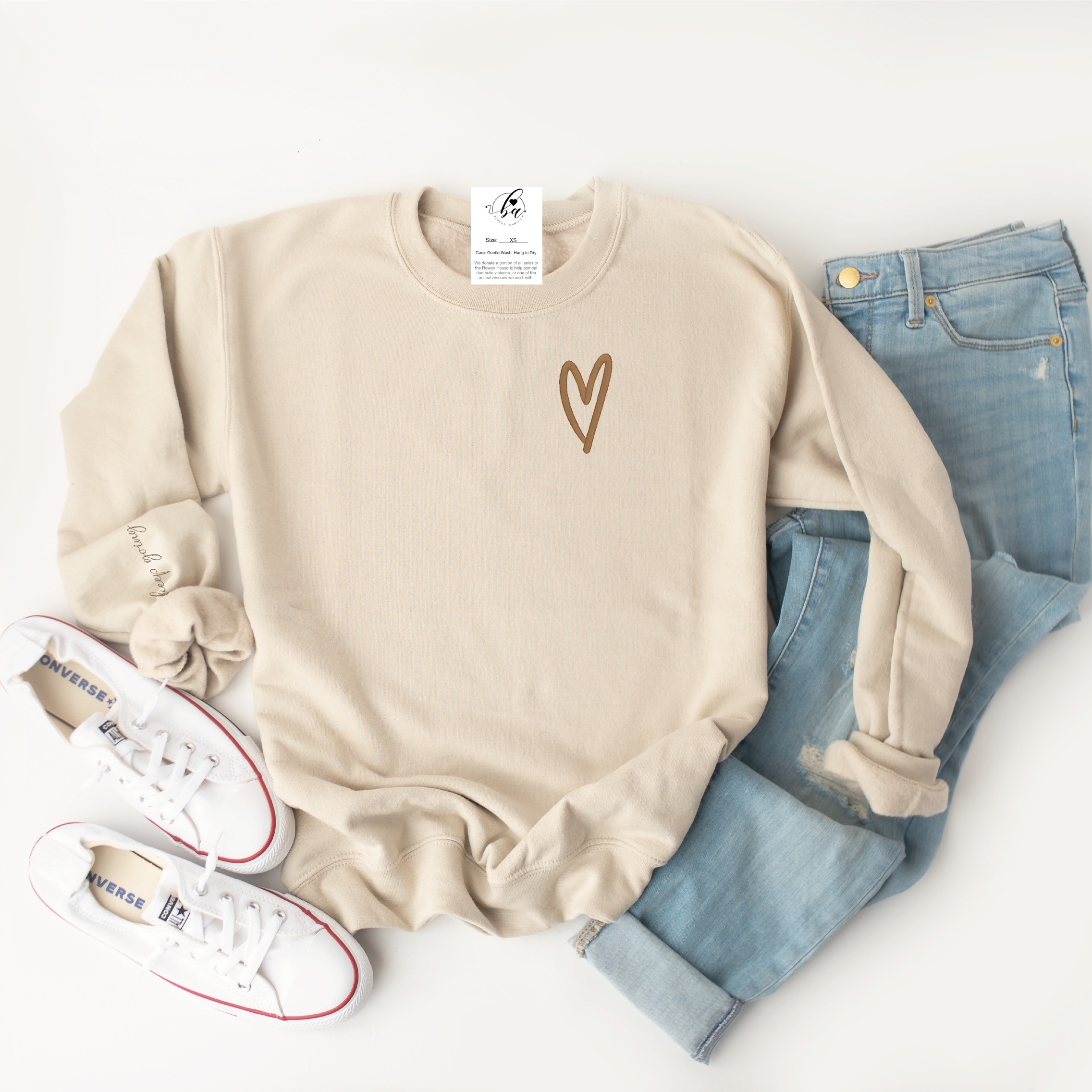 Keep Going Embroidered Cozy Crew Neck Sweater
