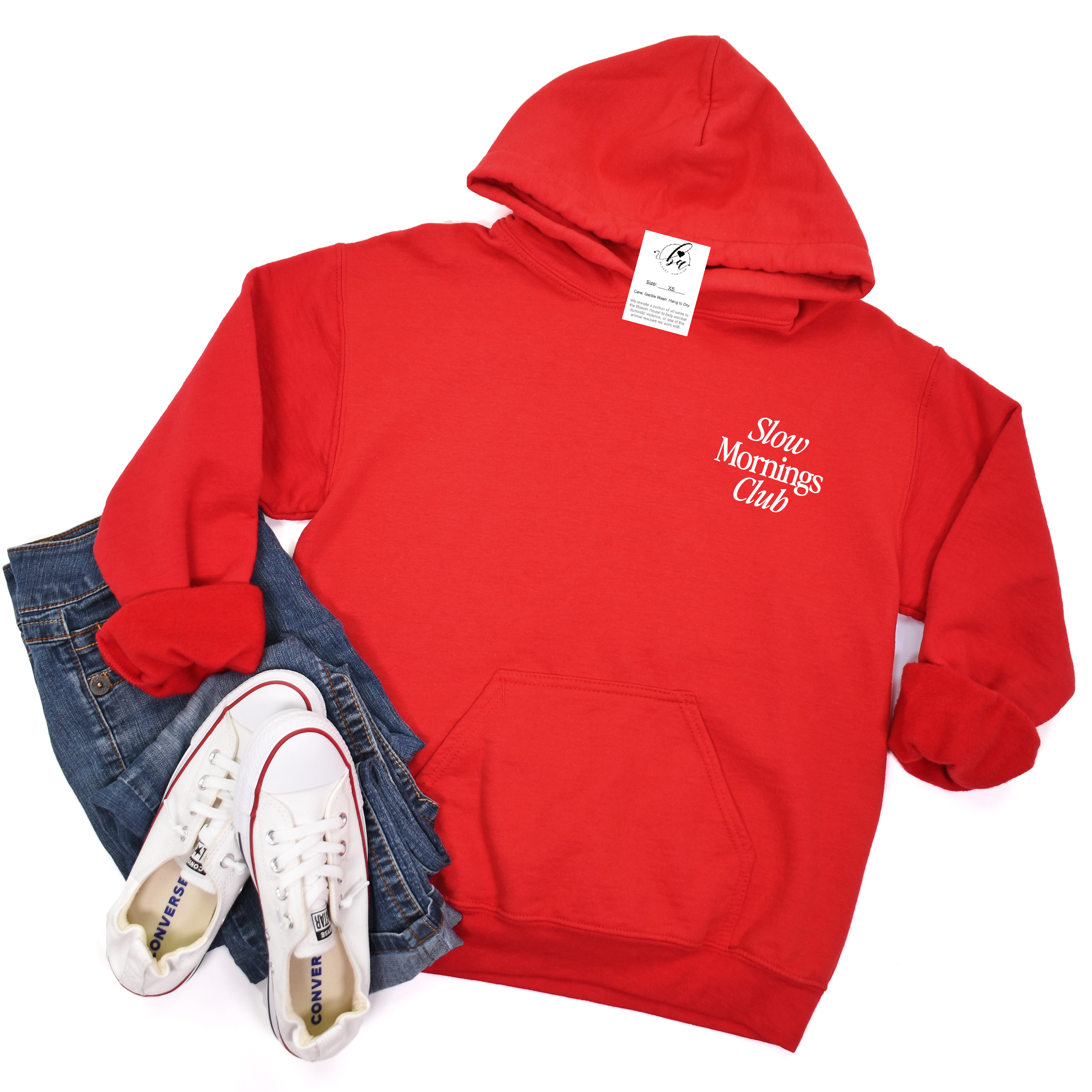 Slow Mornings Club Embroidered Cozy HOODIE