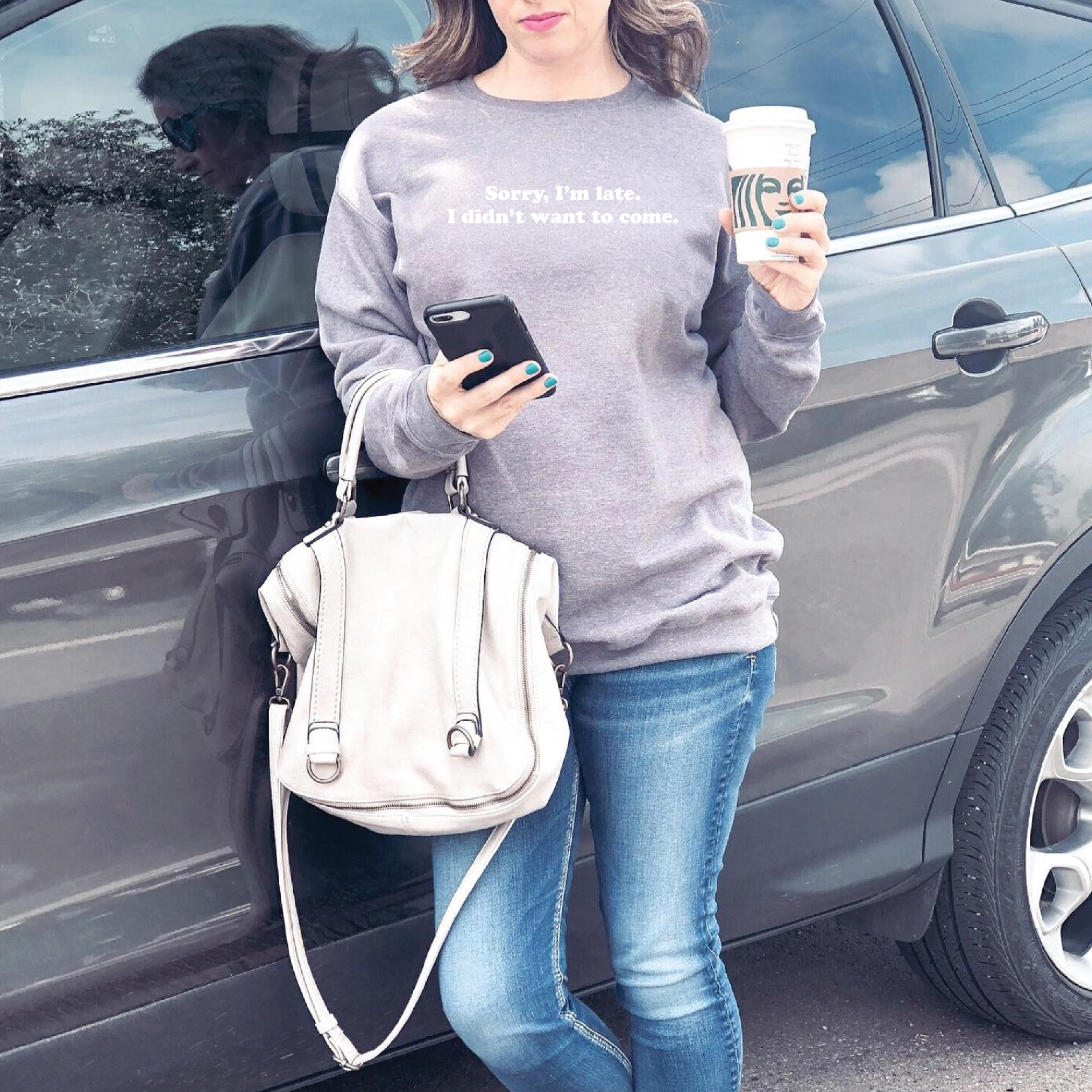 Sorry I'm Late, I Didn't Want to Come Cozy Crew Neck Sweater