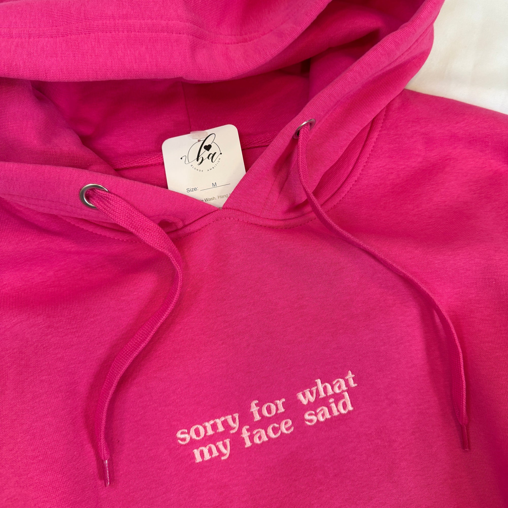 Sorry For What My Face Said Embroidered Ultra Soft Hoodie