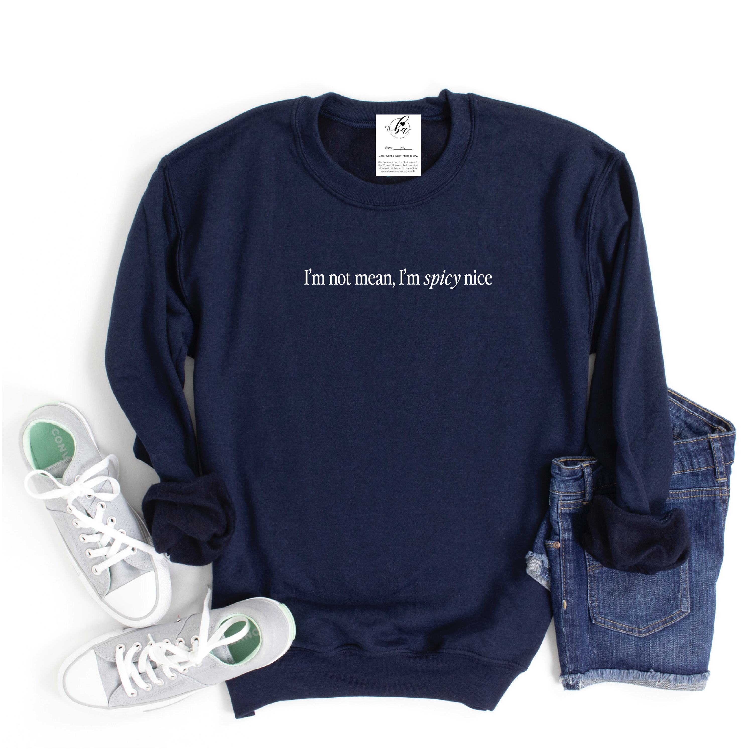 I'm not mean, I'm Spicy Nice Cozy Crew Neck Sweater