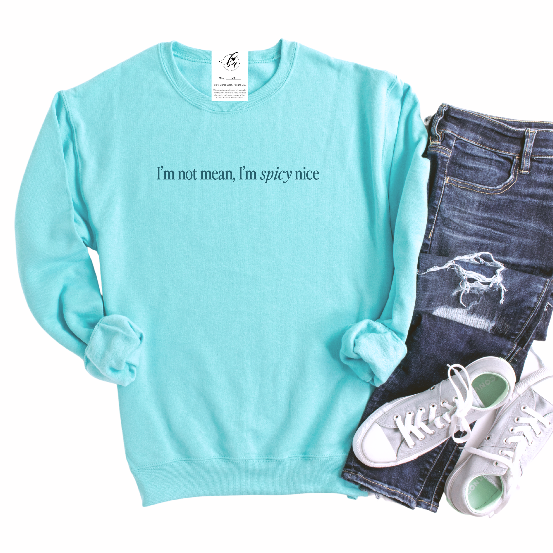 I'm not mean, I'm Spicy Nice Cozy Crew Neck Sweater