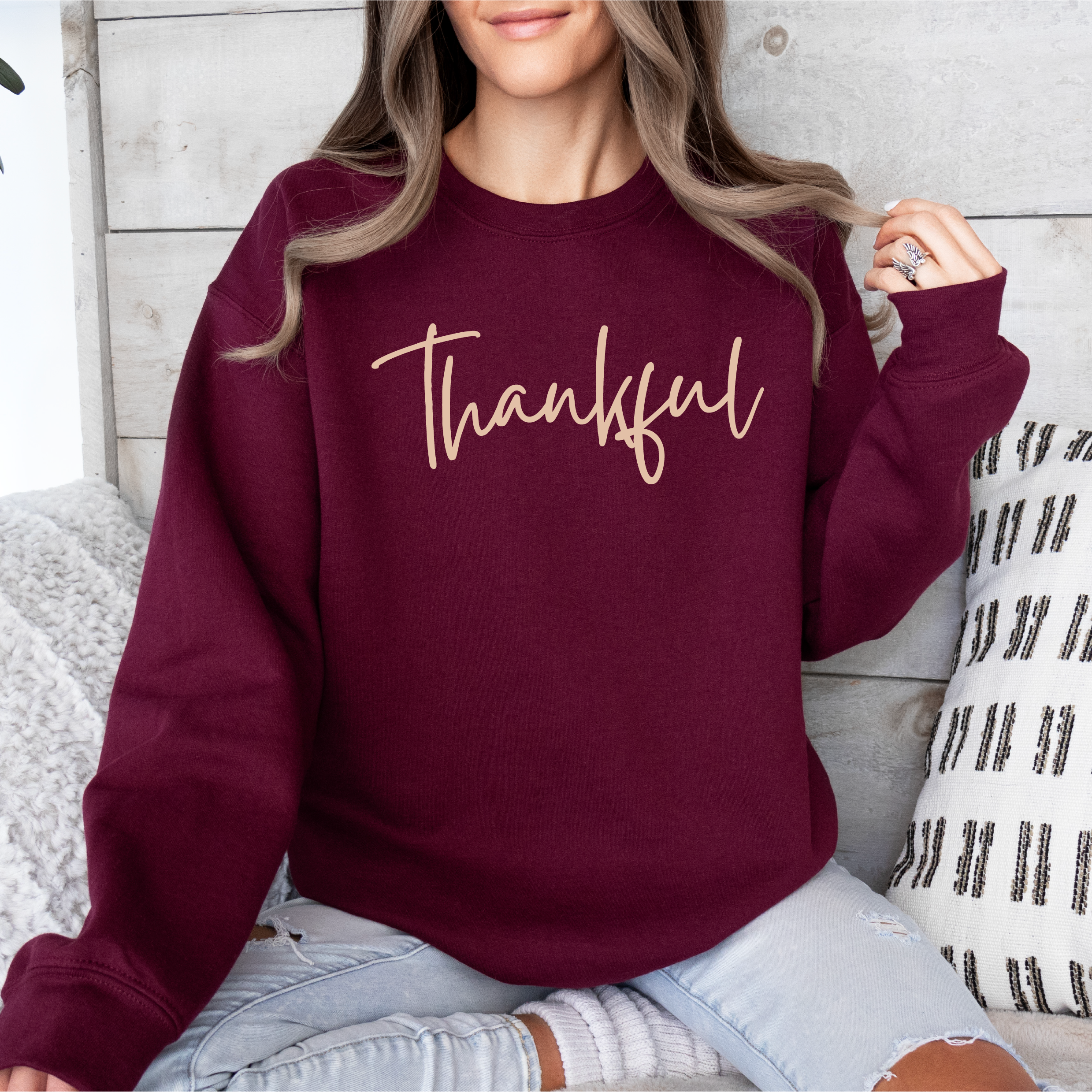 Thankful Classic Crew Neck Sweater