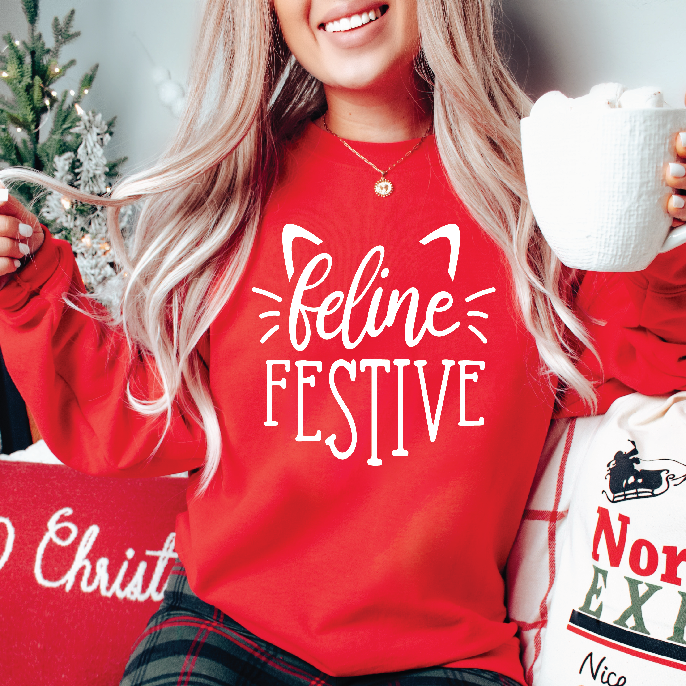 Feline Festive Classic Crew Neck Sweater