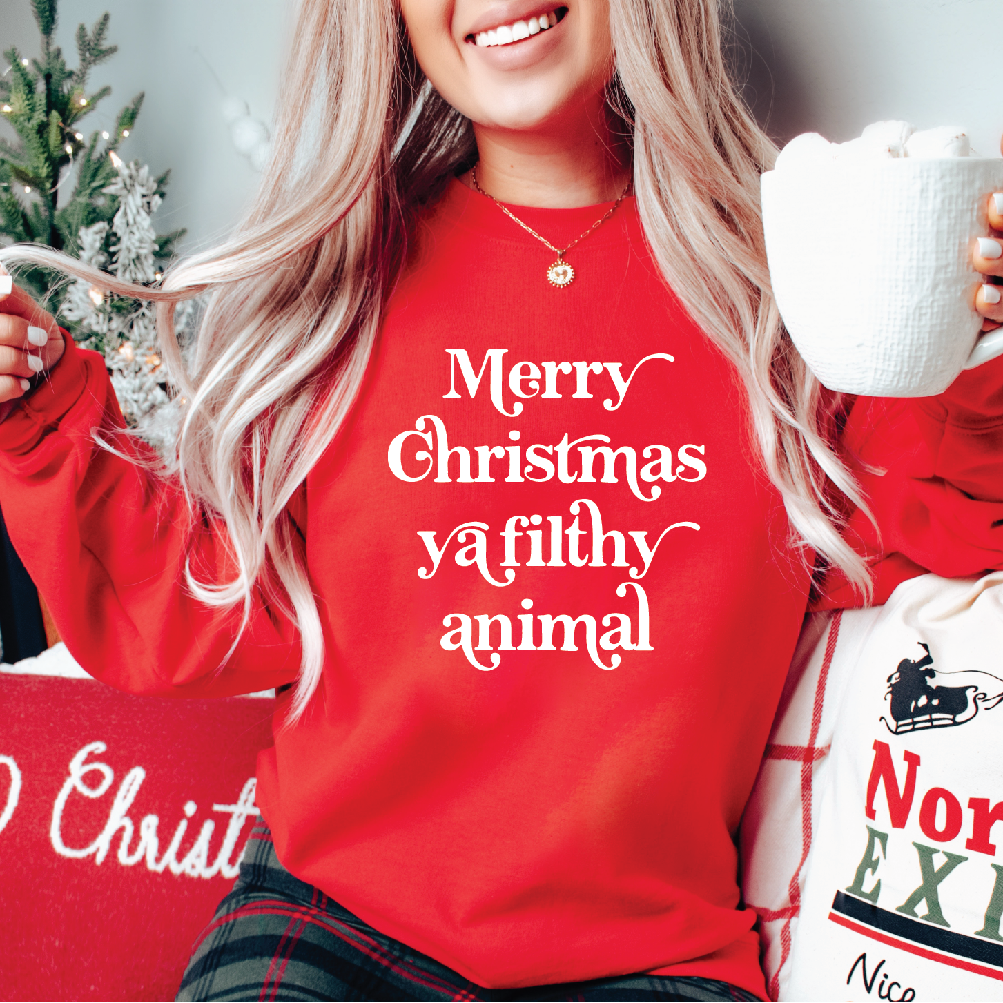 Merry Christmas Ya Filthy Animal Classic Crew Neck Sweater