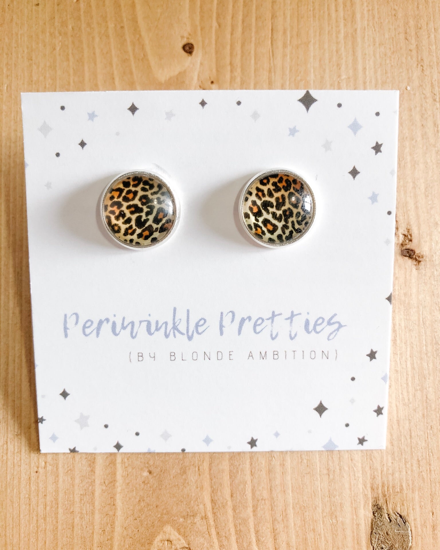 12mm Graphic Earrings -Leopard #11 - Blonde Ambition