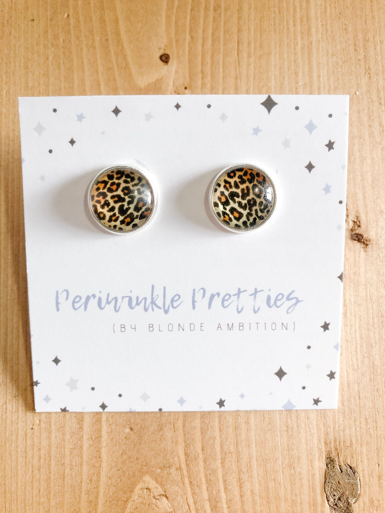 12mm Graphic Earrings -Leopard #11 - Blonde Ambition