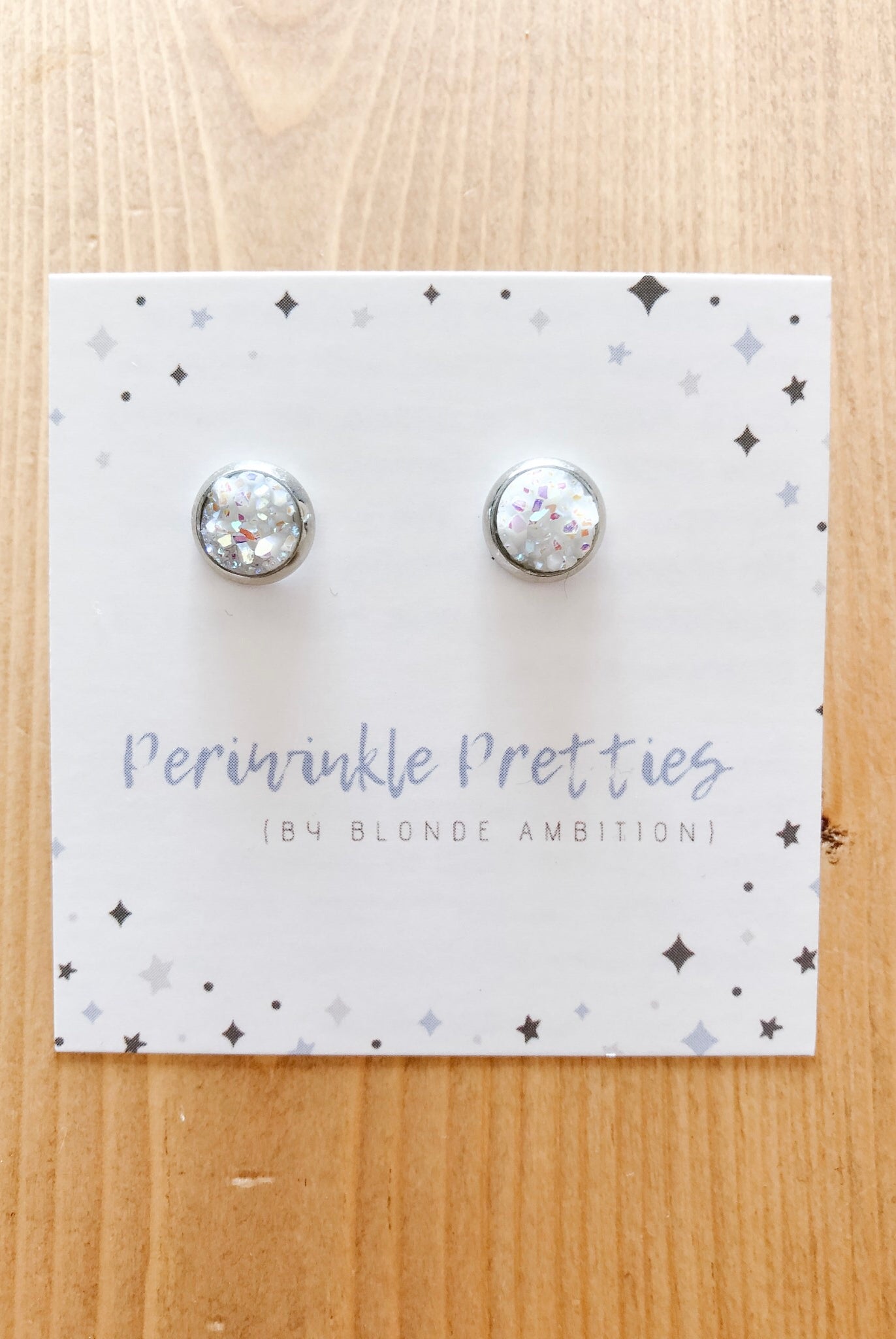 8mm Towering Twinkle Earrings - White Glow #25 - Blonde Ambition