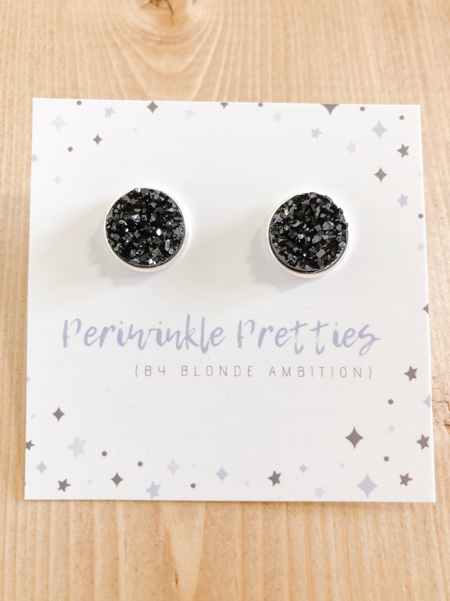 12mm Towering Twinkle Earrings - Black #48 - Blonde Ambition