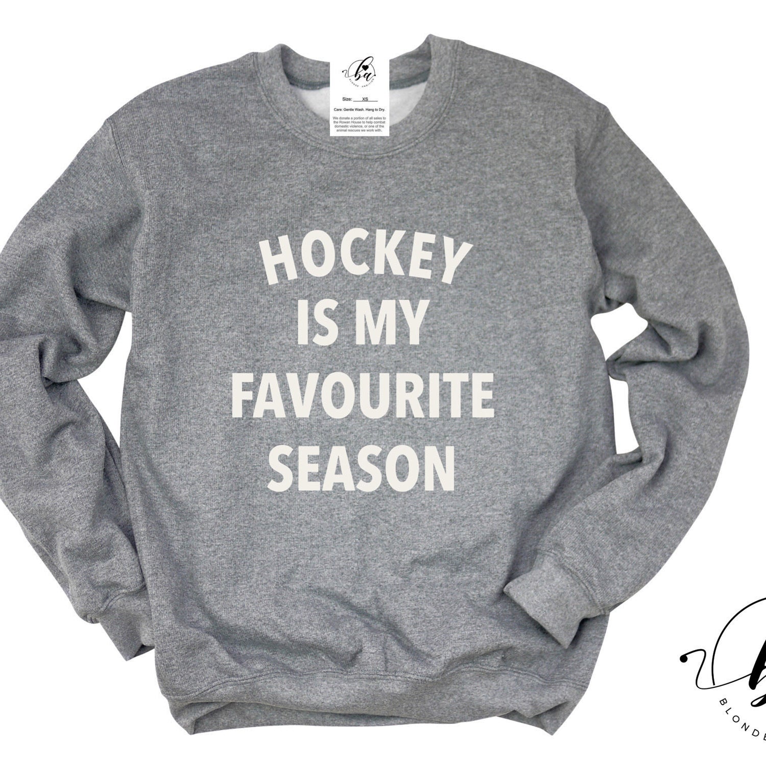 Hockey Is My Favourite Season Cozy Crew Neck Sweater