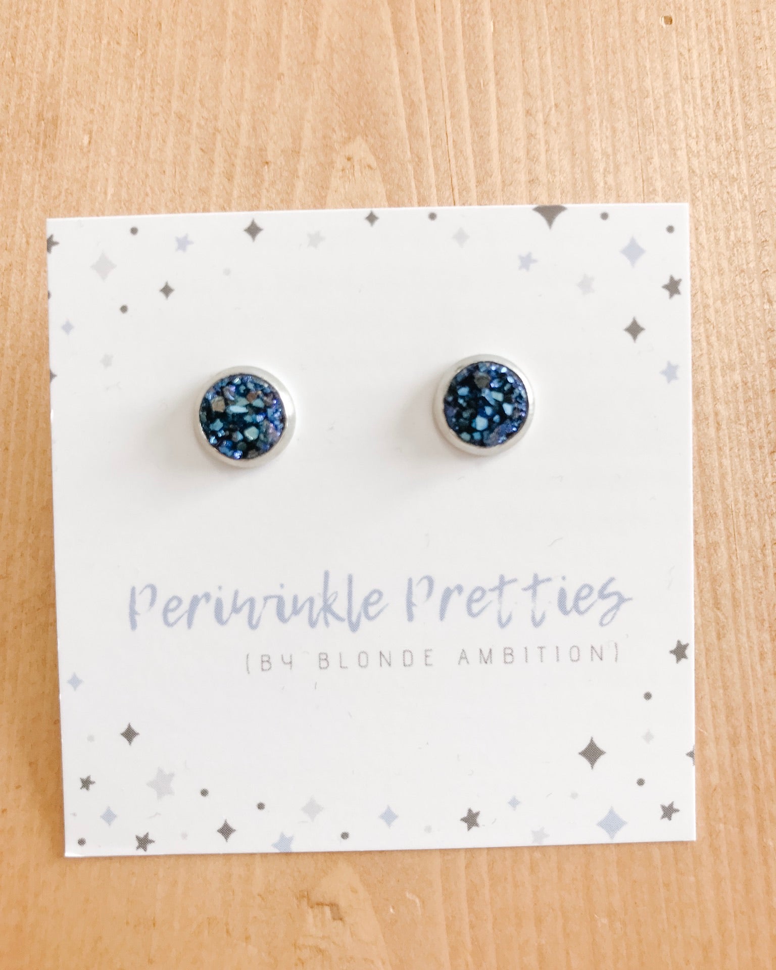 8mm Towering Twinkle Earrings - Navy #8 - Blonde Ambition