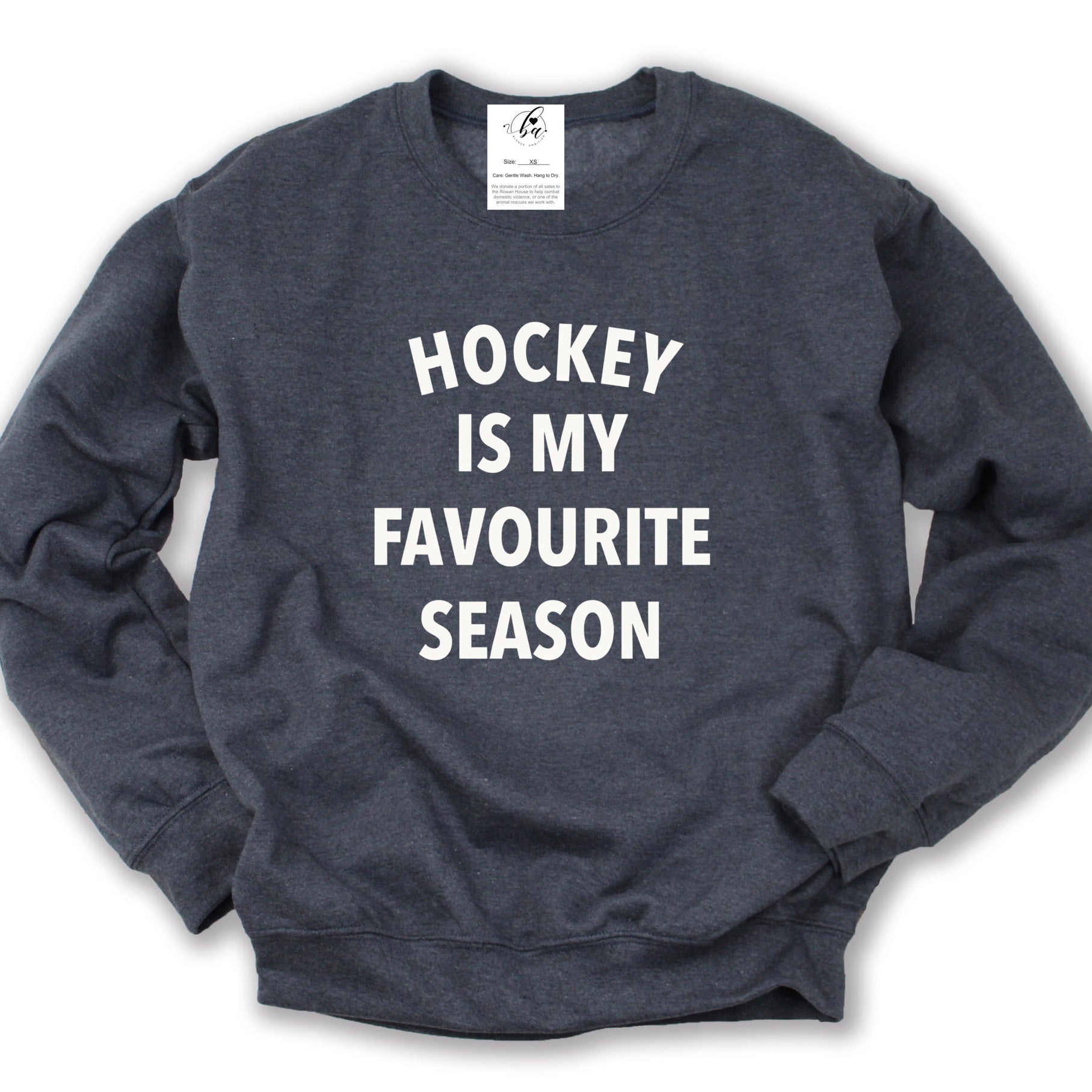 Hockey Is My Favourite Season Cozy Crew Neck Sweater