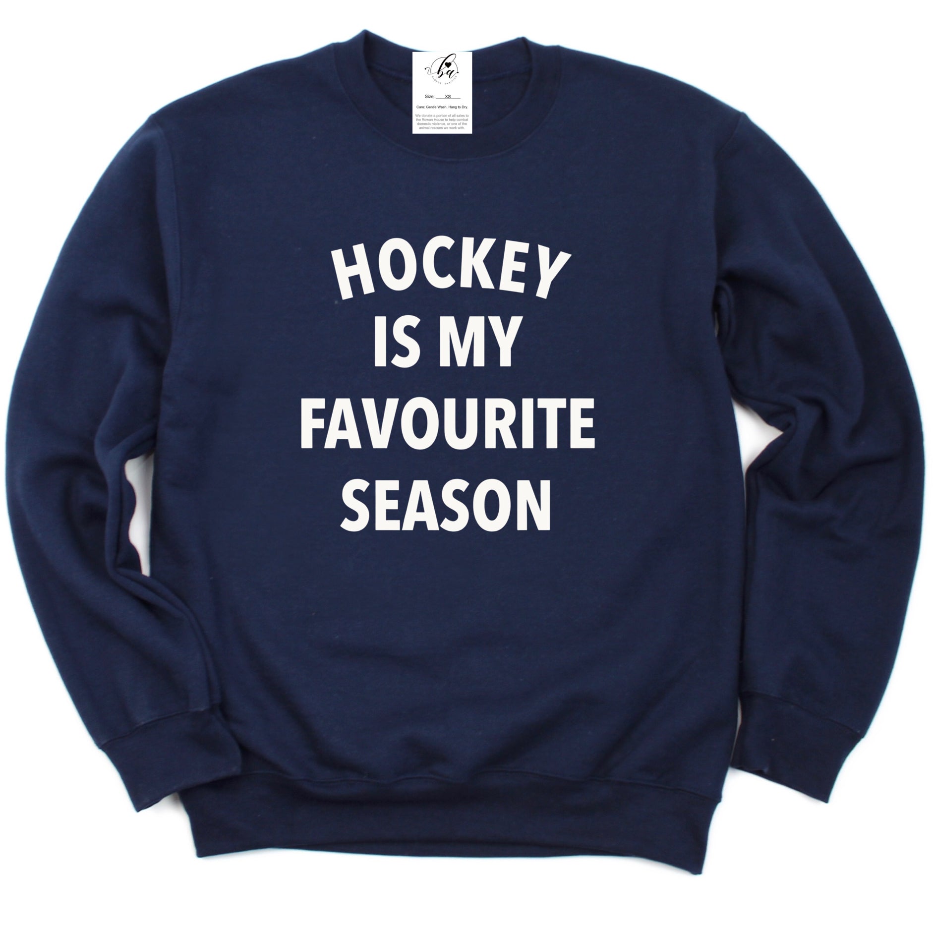 Hockey Is My Favourite Season Cozy Crew Neck Sweater