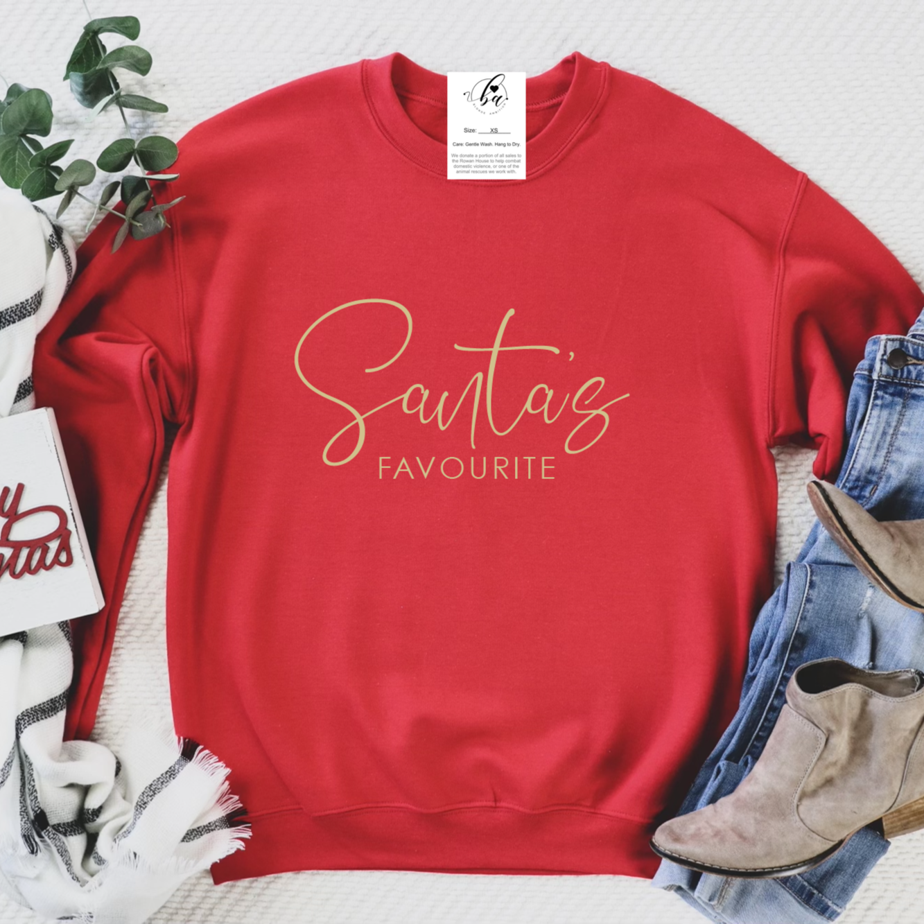 Santa's Favourite (Script) Classic Crew Sweater